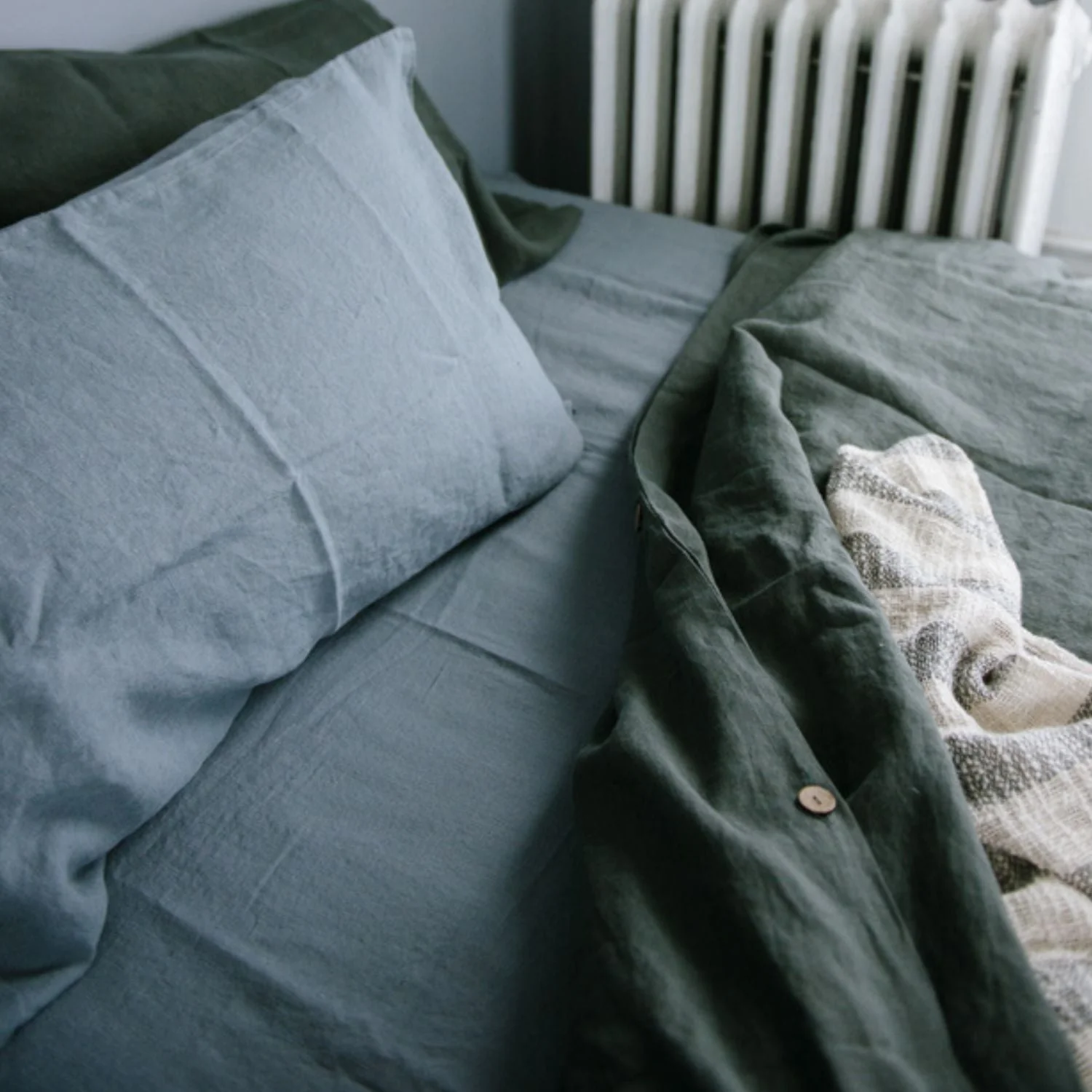 Blue Fog Linen Pillowcase - Image 3