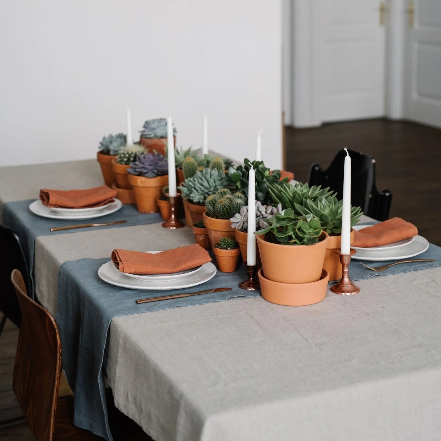Blue Fog Linen Table Runner - Image 2