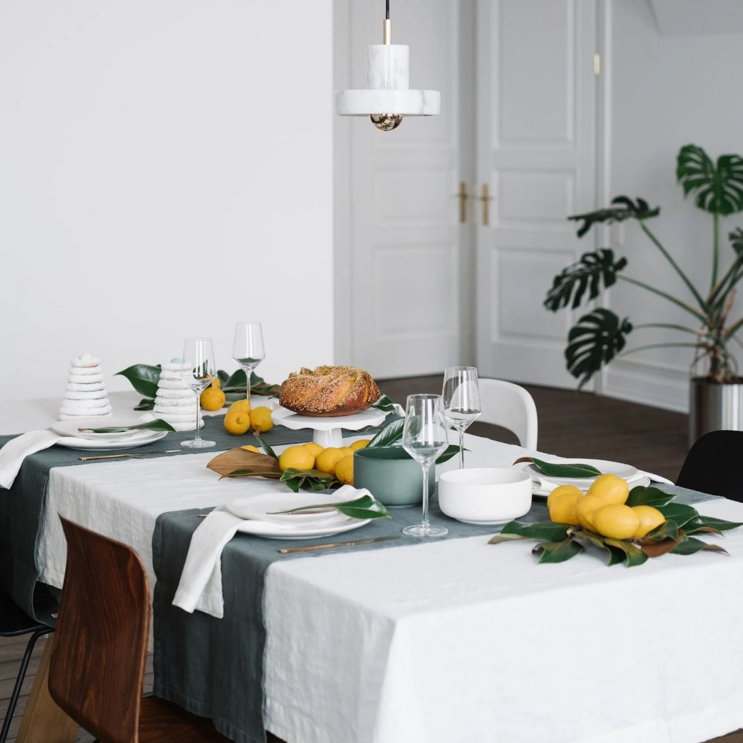 Blue Fog Linen Table Runner - Image 3