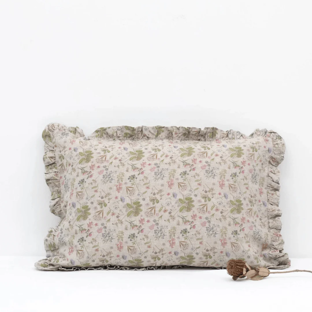 Botani Linen Pillowcase with Frills