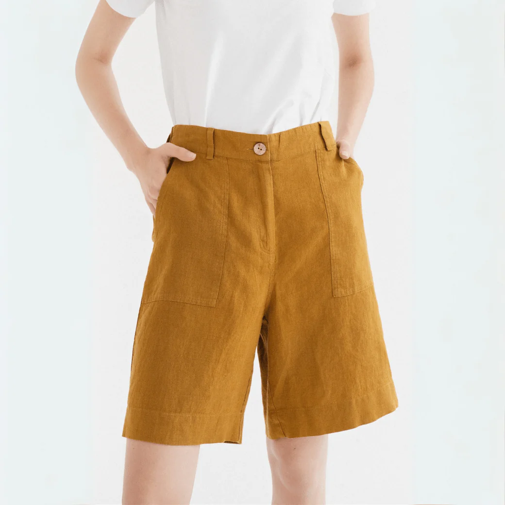 Bronze Linen Etude Shorts