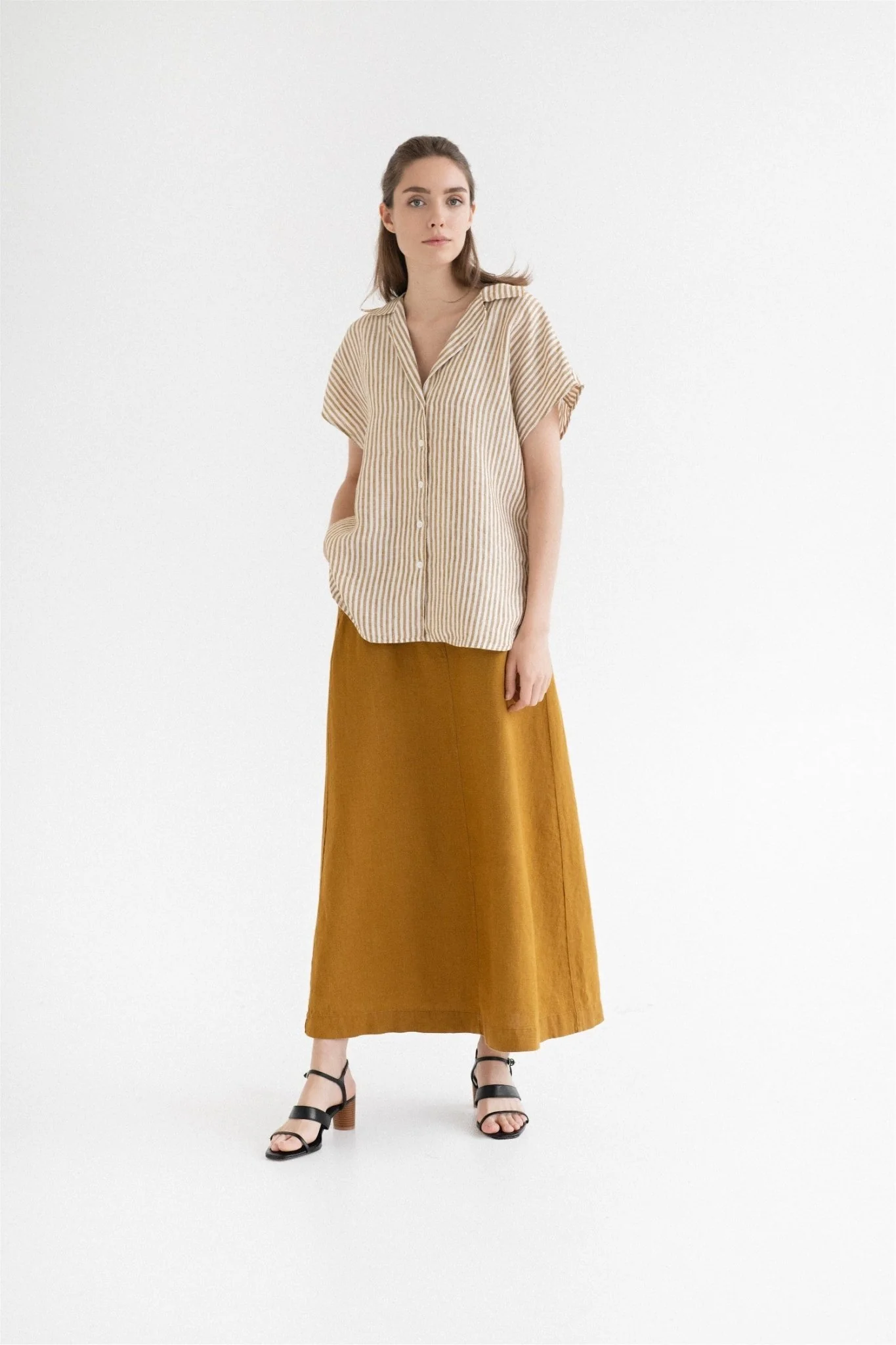 Bronze Linen Gardenia Skirt - Image 3