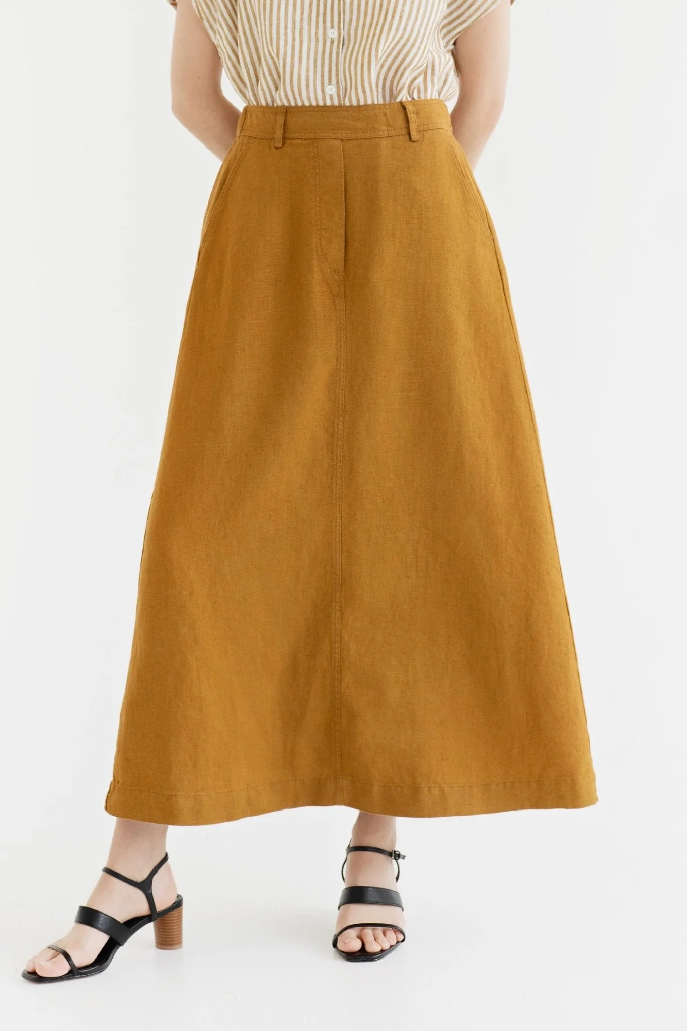 Bronze Linen Gardenia Skirt - Image 4