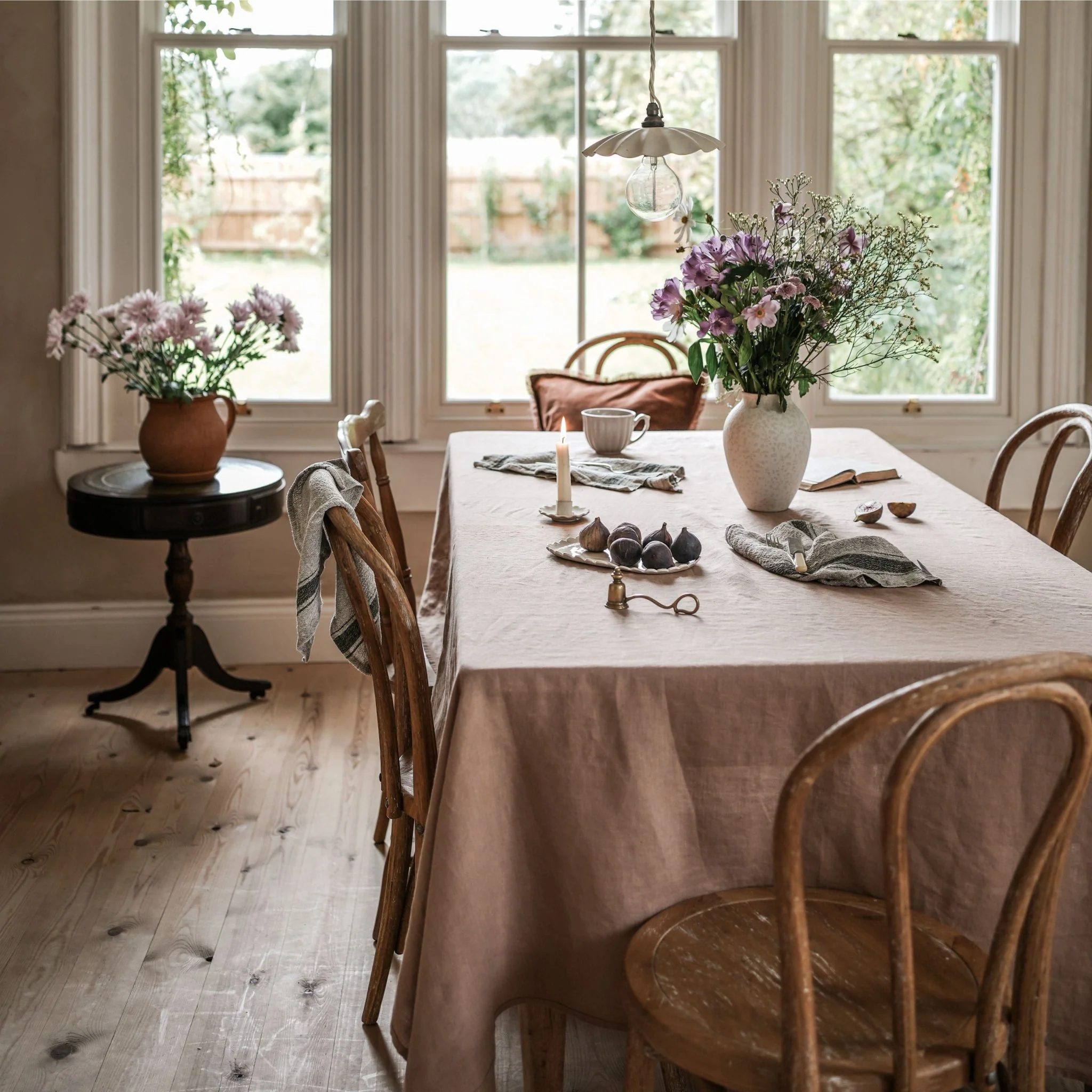 Cafe Creme Lightweight Linen Tablecloth - Image 2