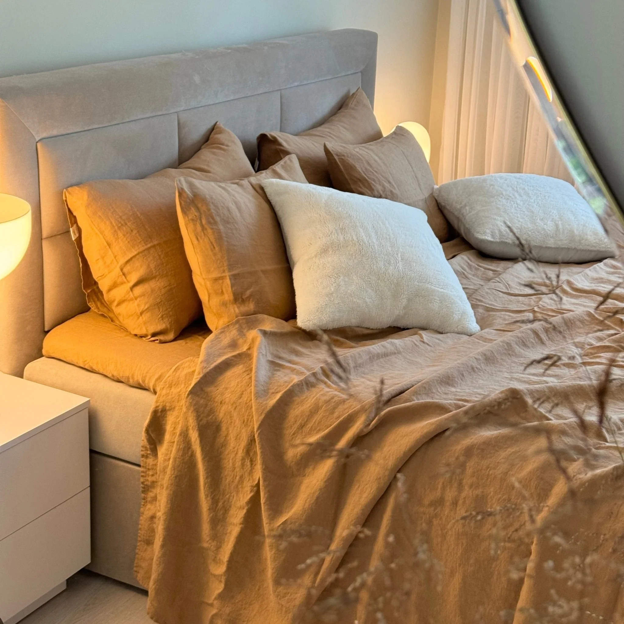 Camel Linen Duvet Cover - Image 3