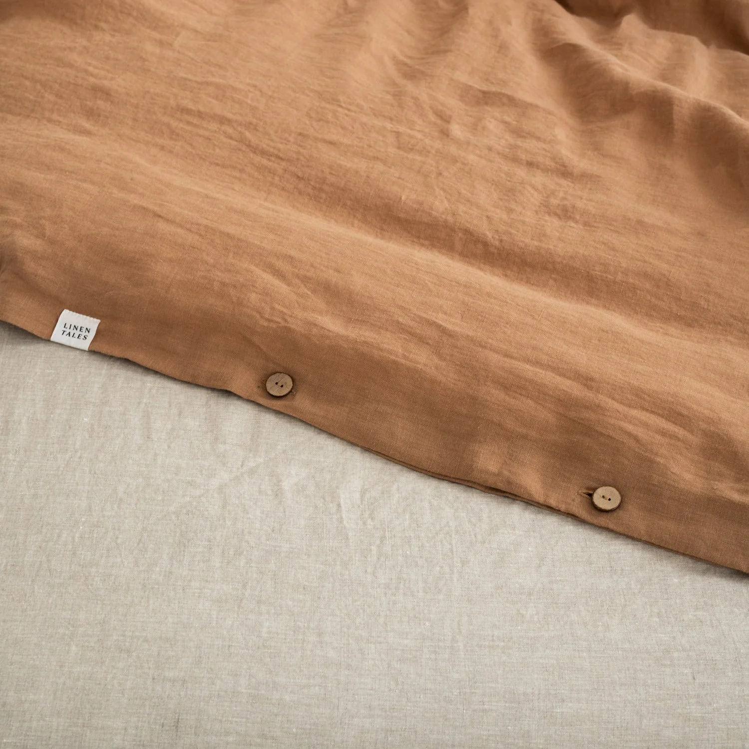 Camel Linen Duvet Cover Set - Image 3