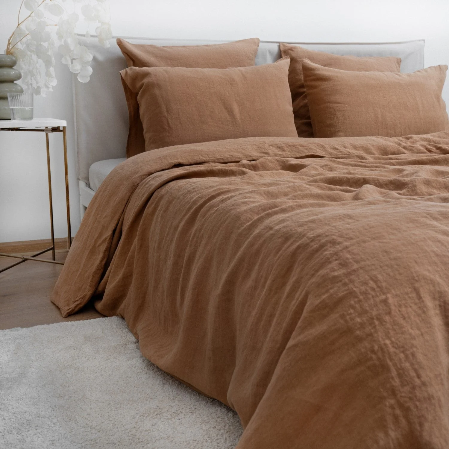 Camel Linen Duvet Cover Set - Image 4