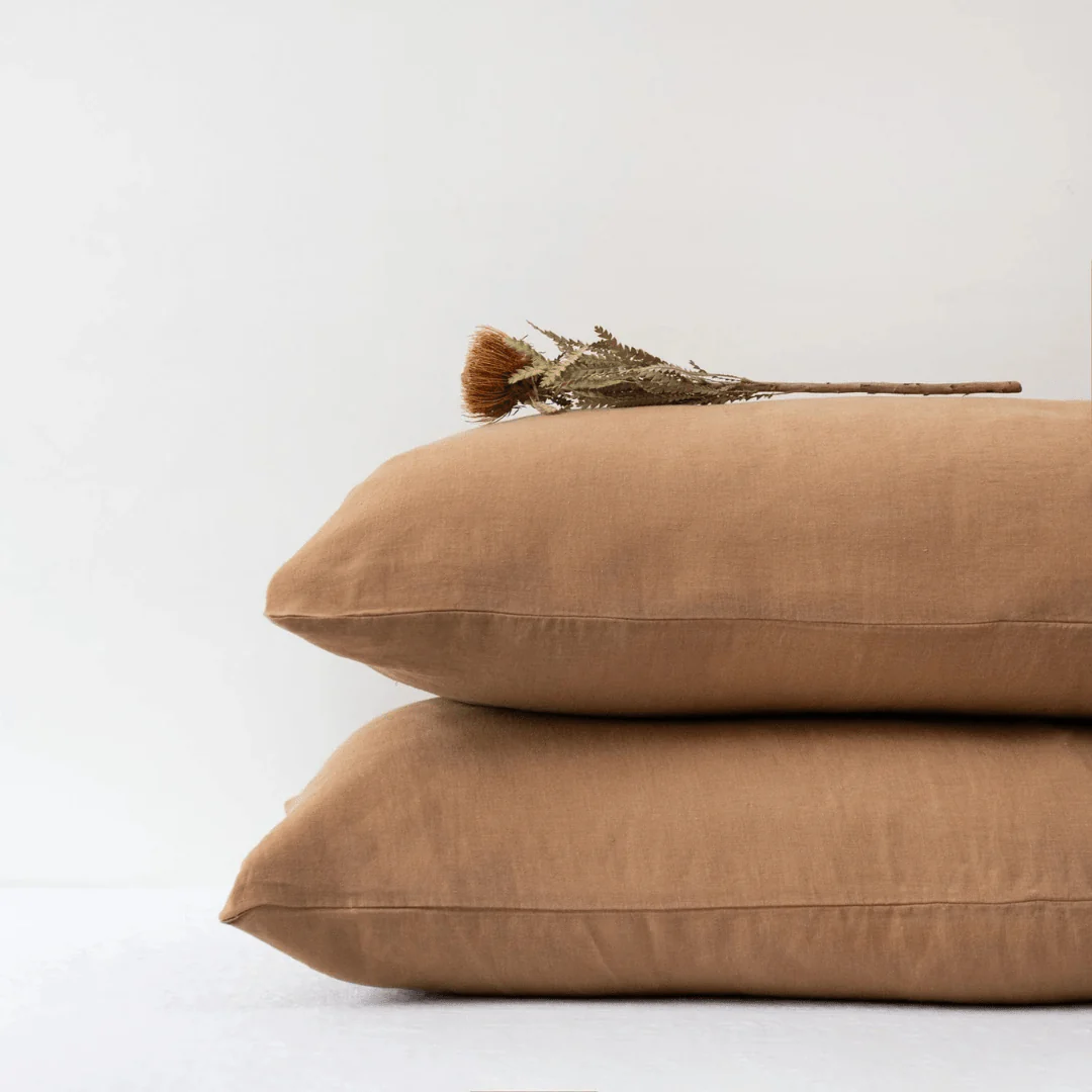 Camel Linen Pillowcase