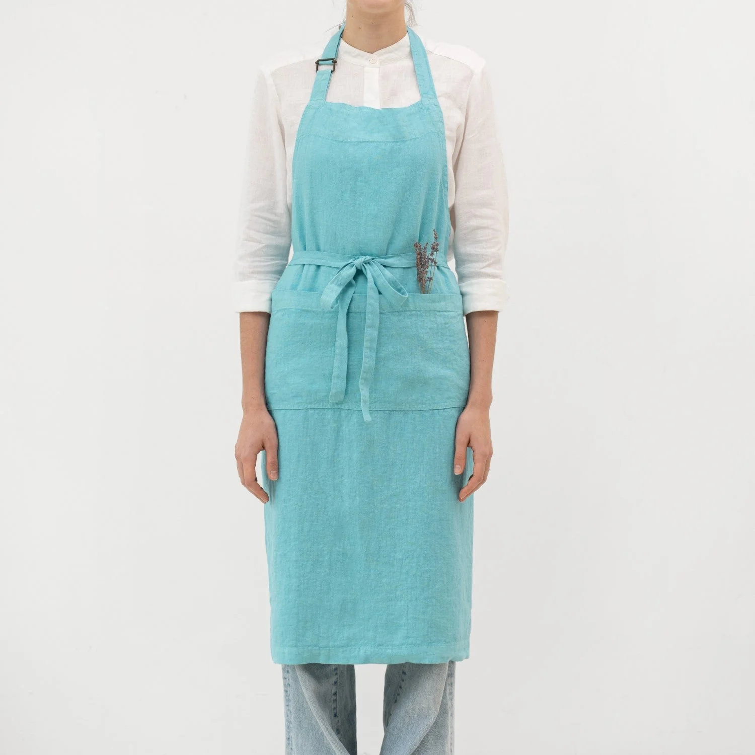 LIMITED EDITION Coastal Blue Linen Chef Apron