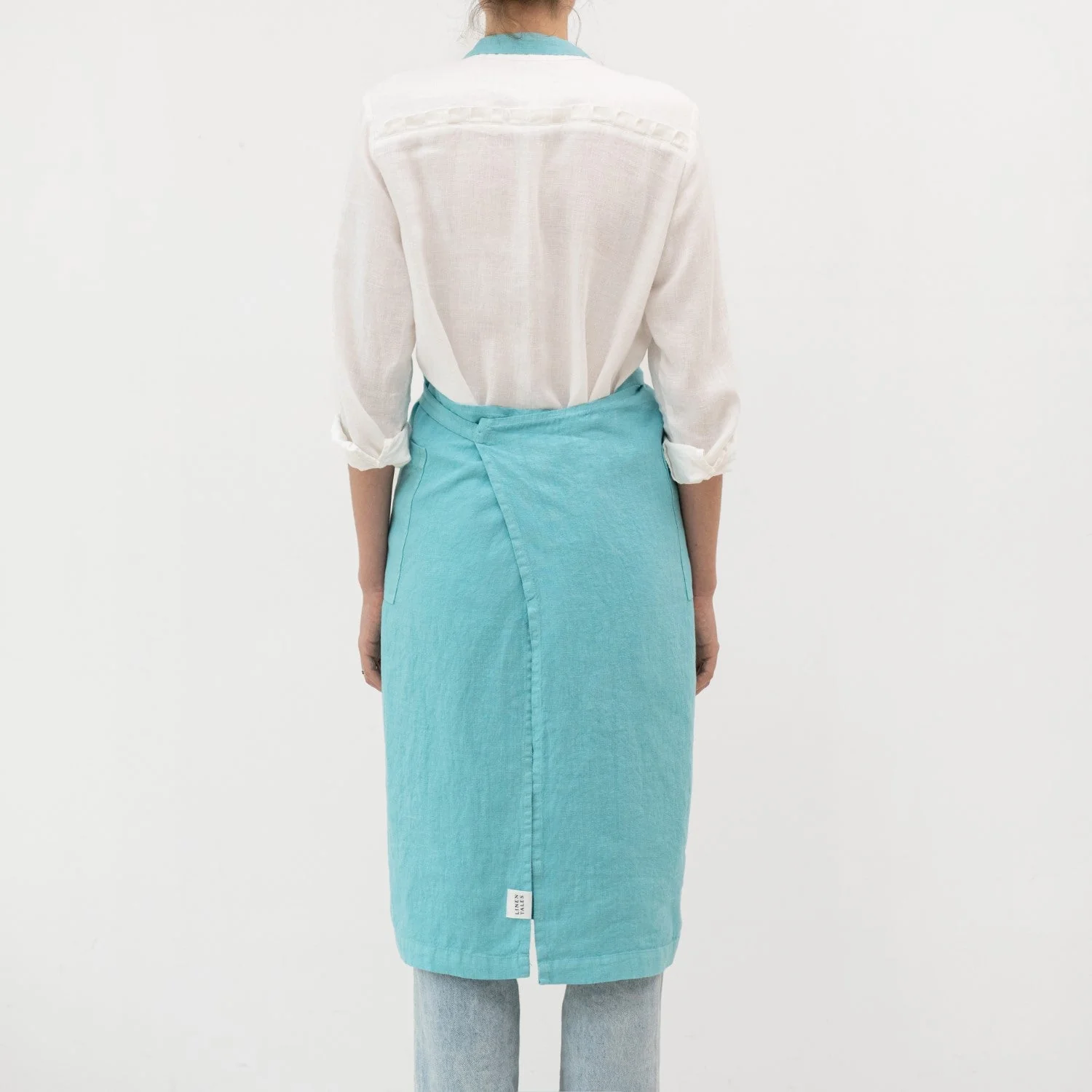 LIMITED EDITION Coastal Blue Linen Chef Apron - Image 3