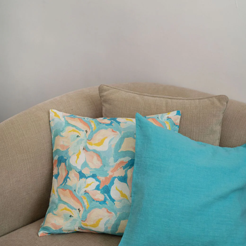 LIMITED EDITION Pastel Iris Linen Cushion Cover - Image 3