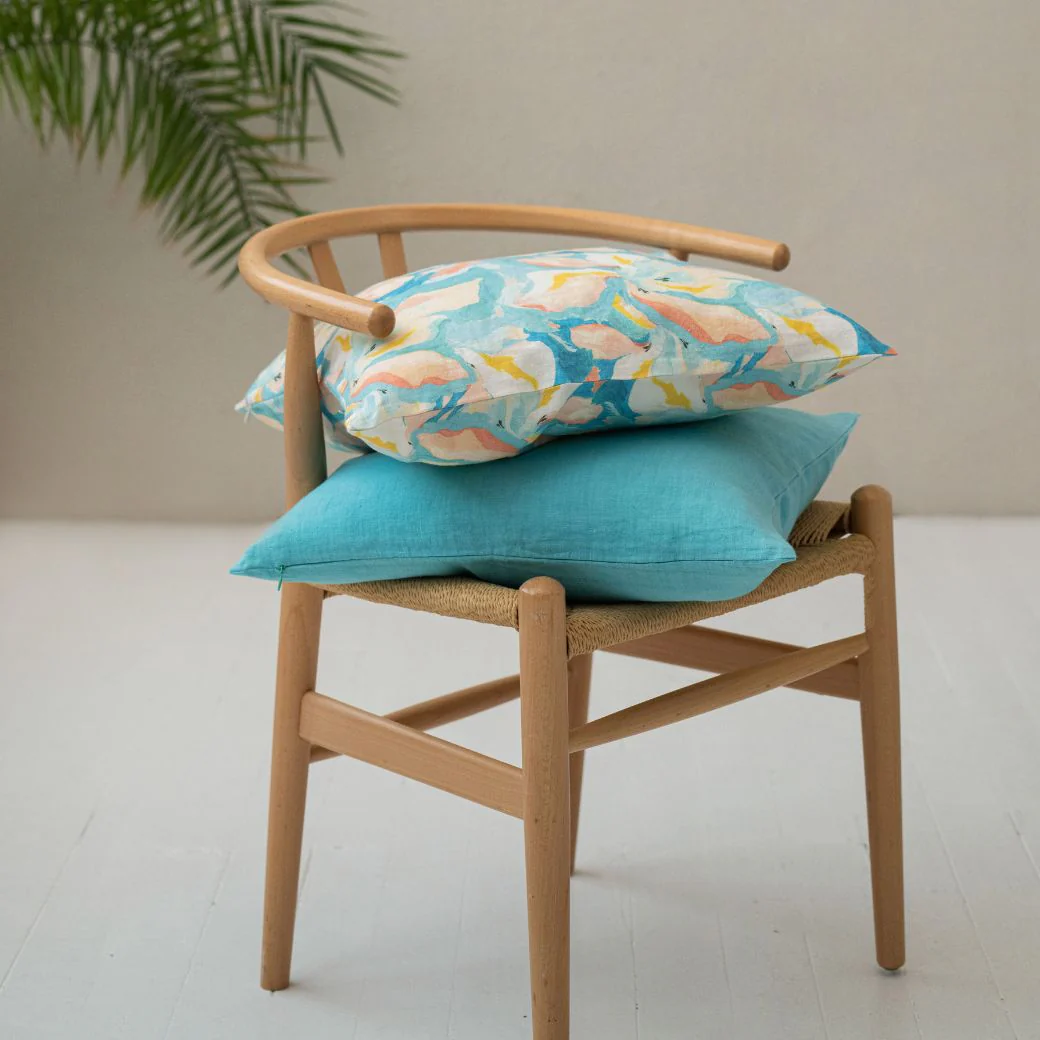 LIMITED EDITION Pastel Iris Linen Cushion Cover - Image 2