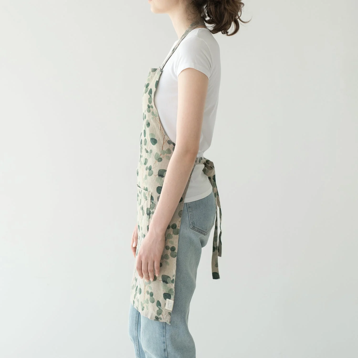 Eucalyptus on Natural Linen Daily Apron - Image 3