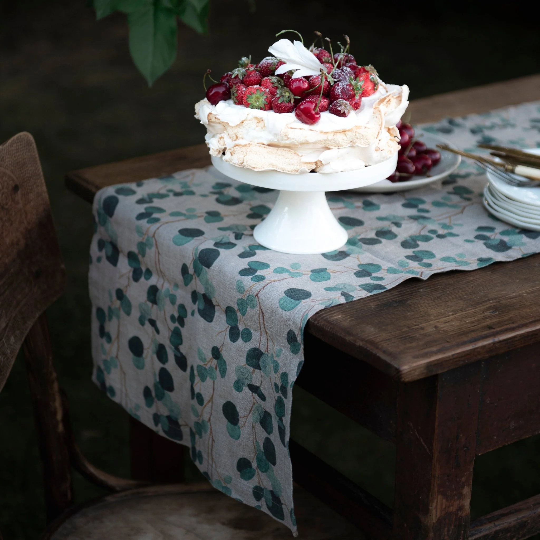 Eucalyptus on Natural Linen Table Runner - Image 2