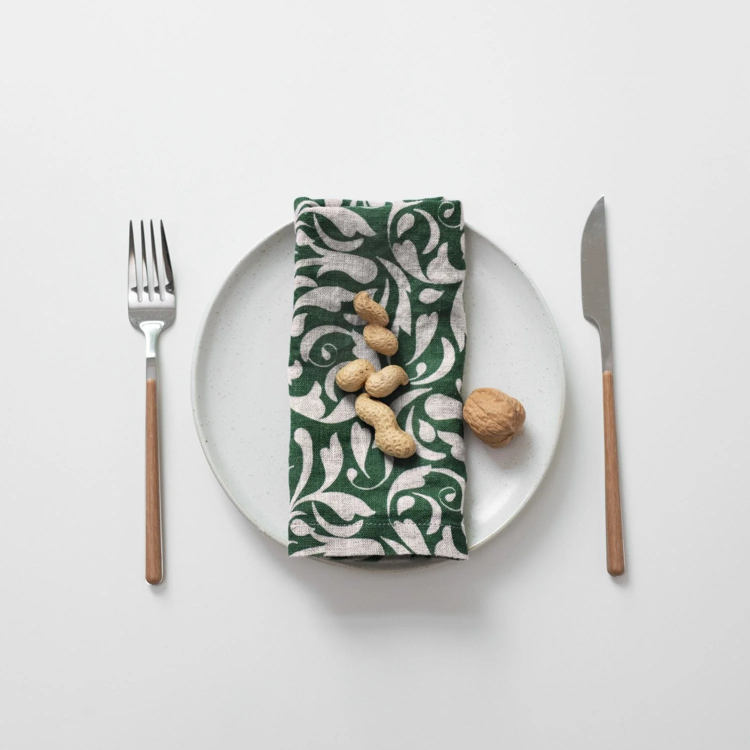 Evergreen Damask Linen Napkins Set of 2 - Image 3