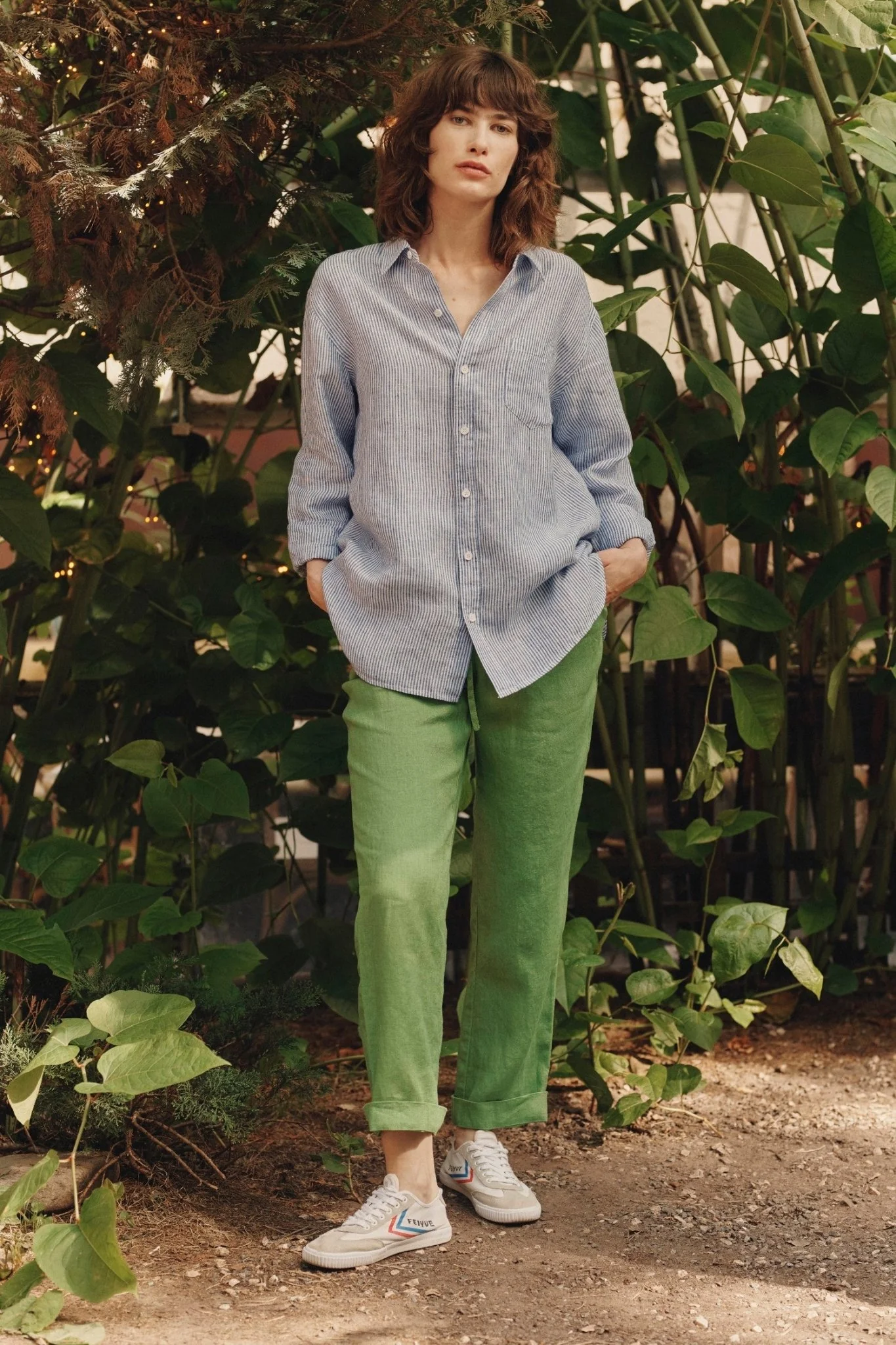 Foliage Green Linen Octave Trousers - Image 3