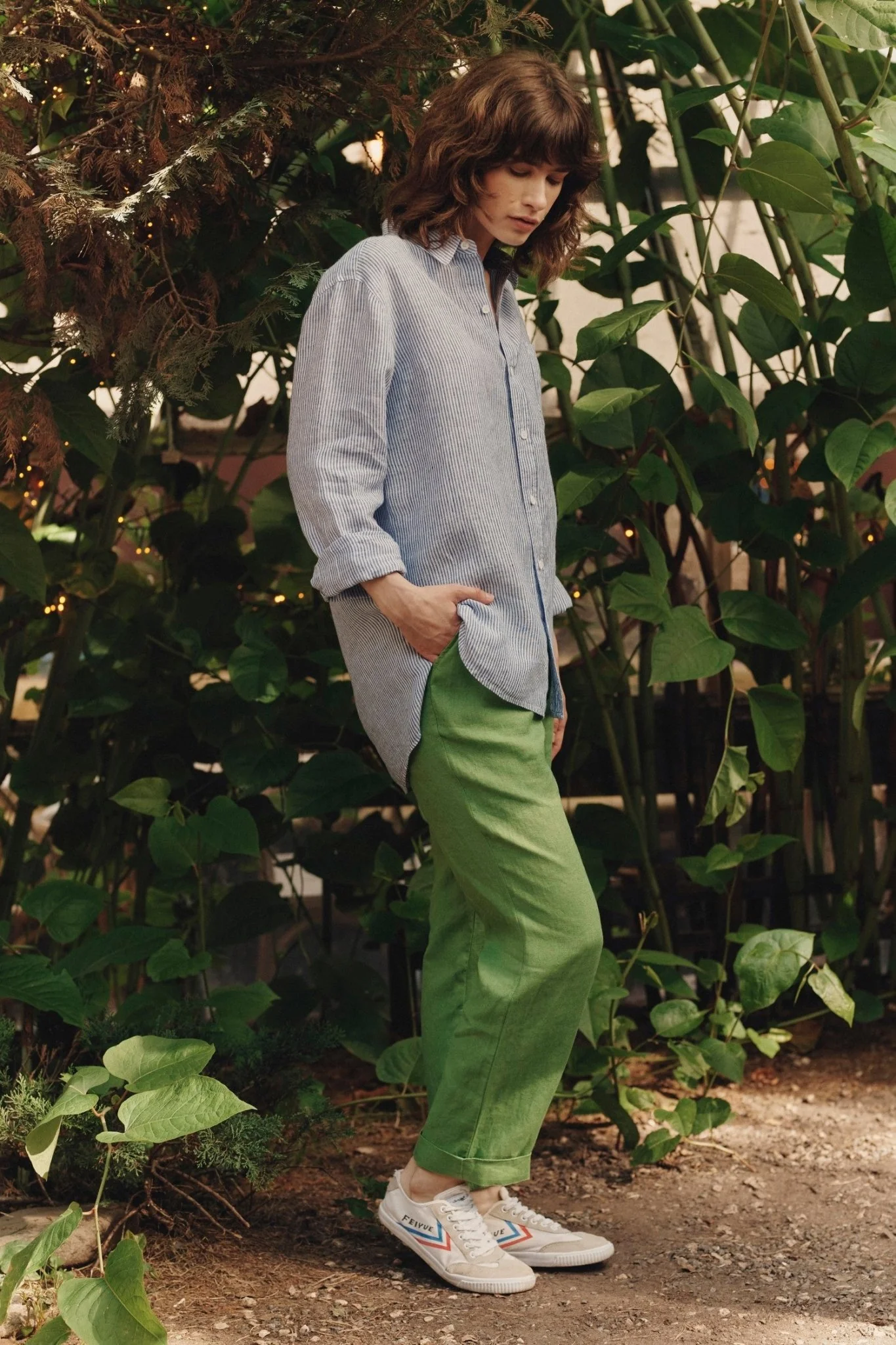 Foliage Green Linen Octave Trousers - Image 4
