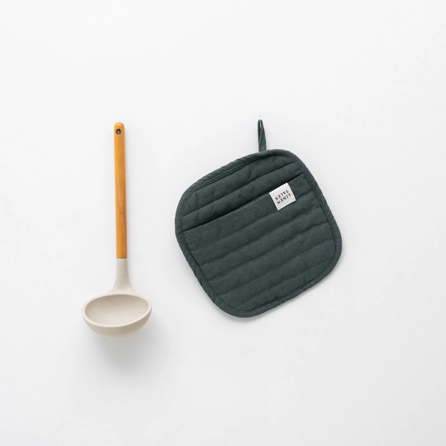 Forest Green Linen Potholder