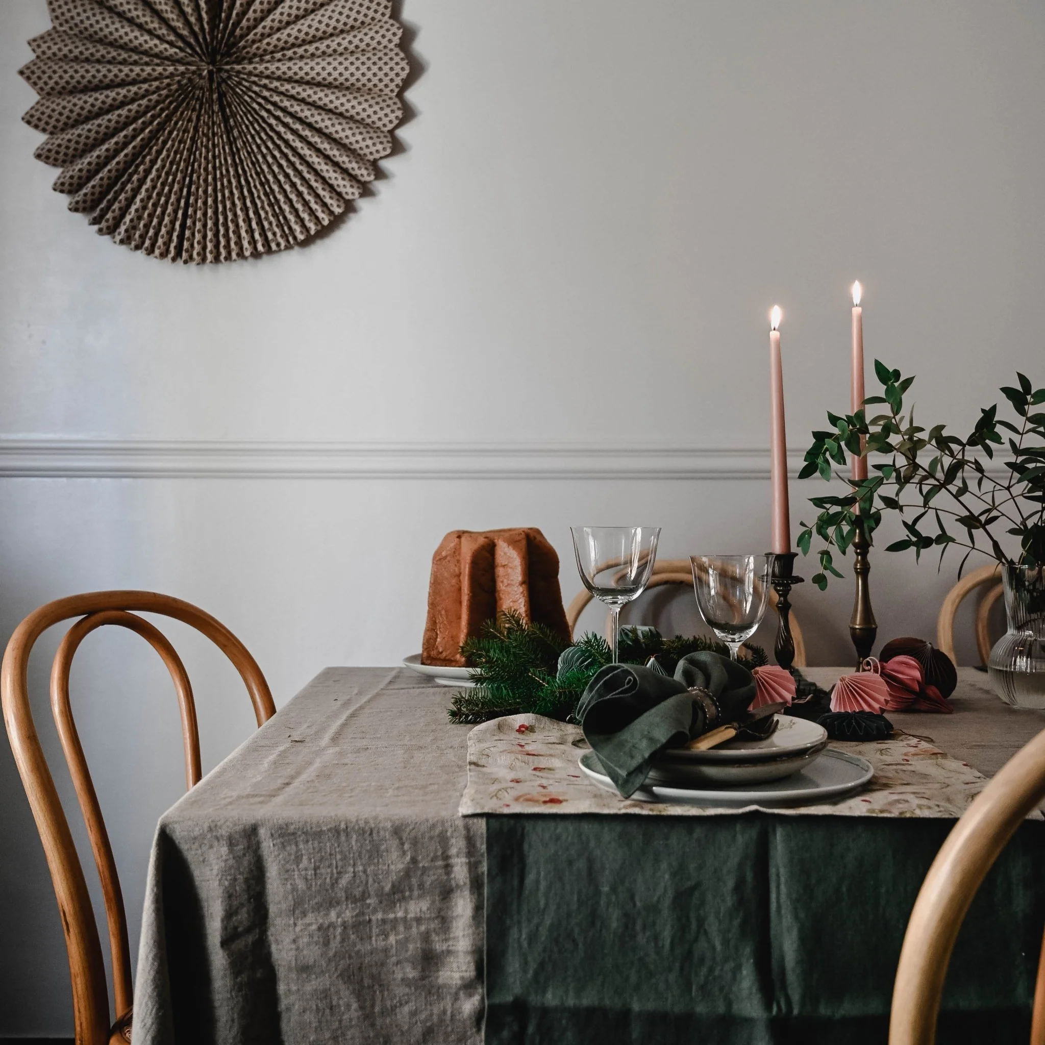 Forest Green Linen Table Runner - Image 3
