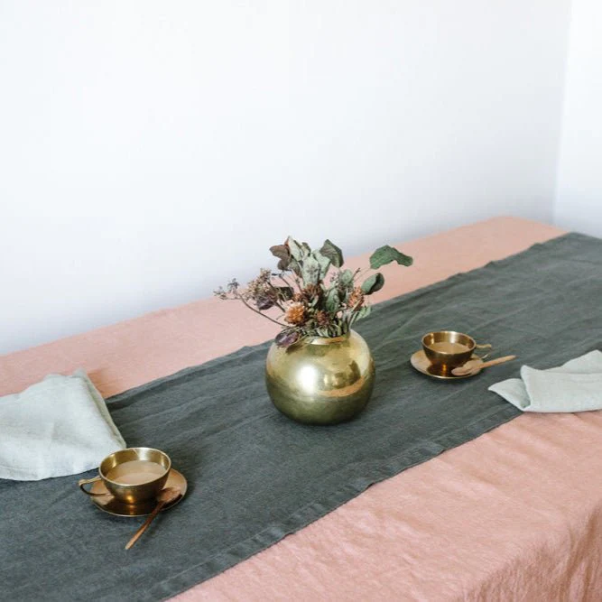Forest Green Linen Table Runner - Image 5
