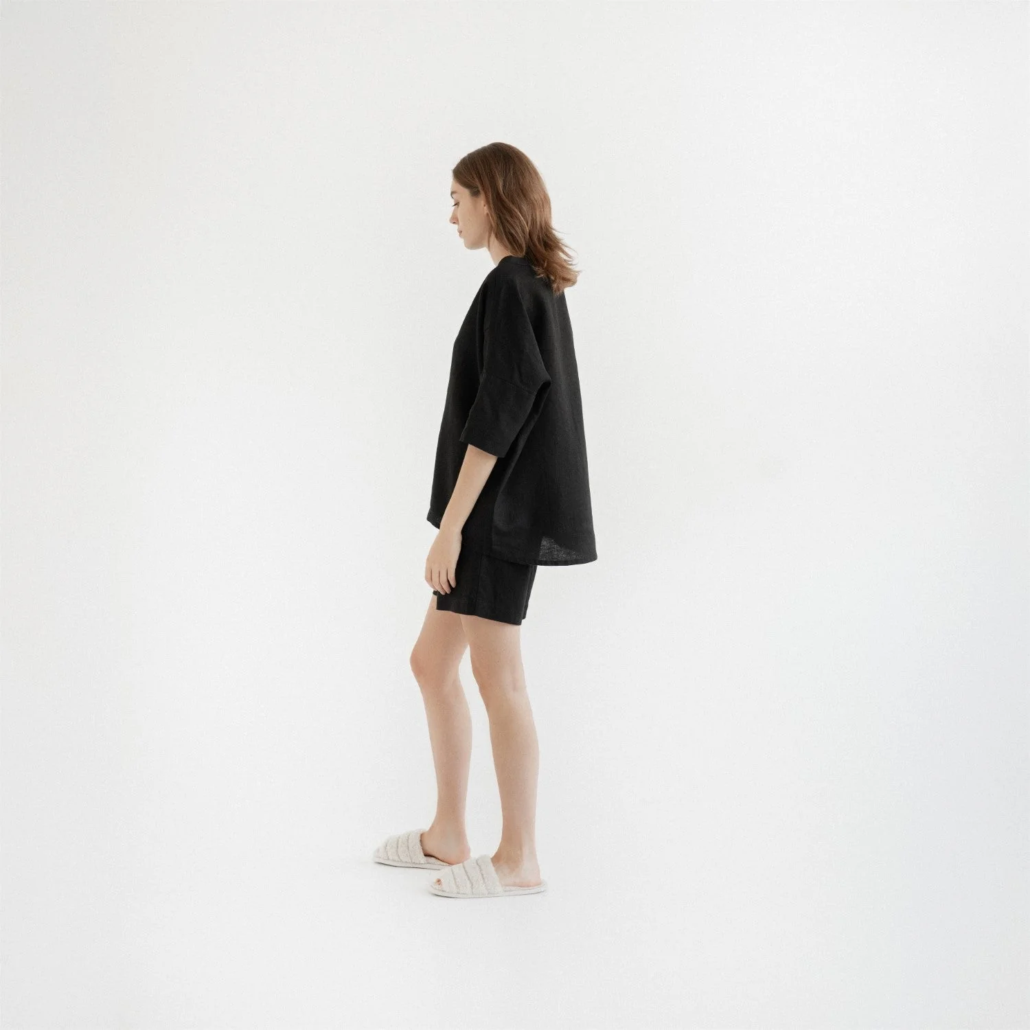 Black Linen Clover Pyjama Set - Image 3