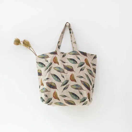 Golden Fall on Natural Linen Big Bag