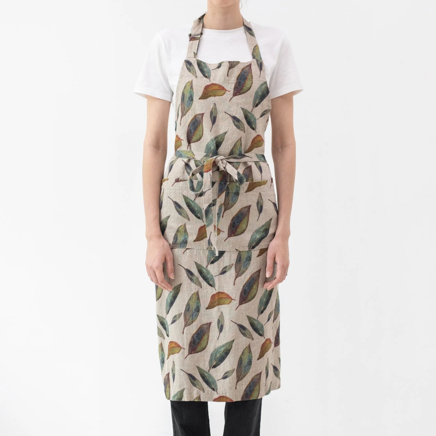 Golden Fall on Natural Linen Chef Apron