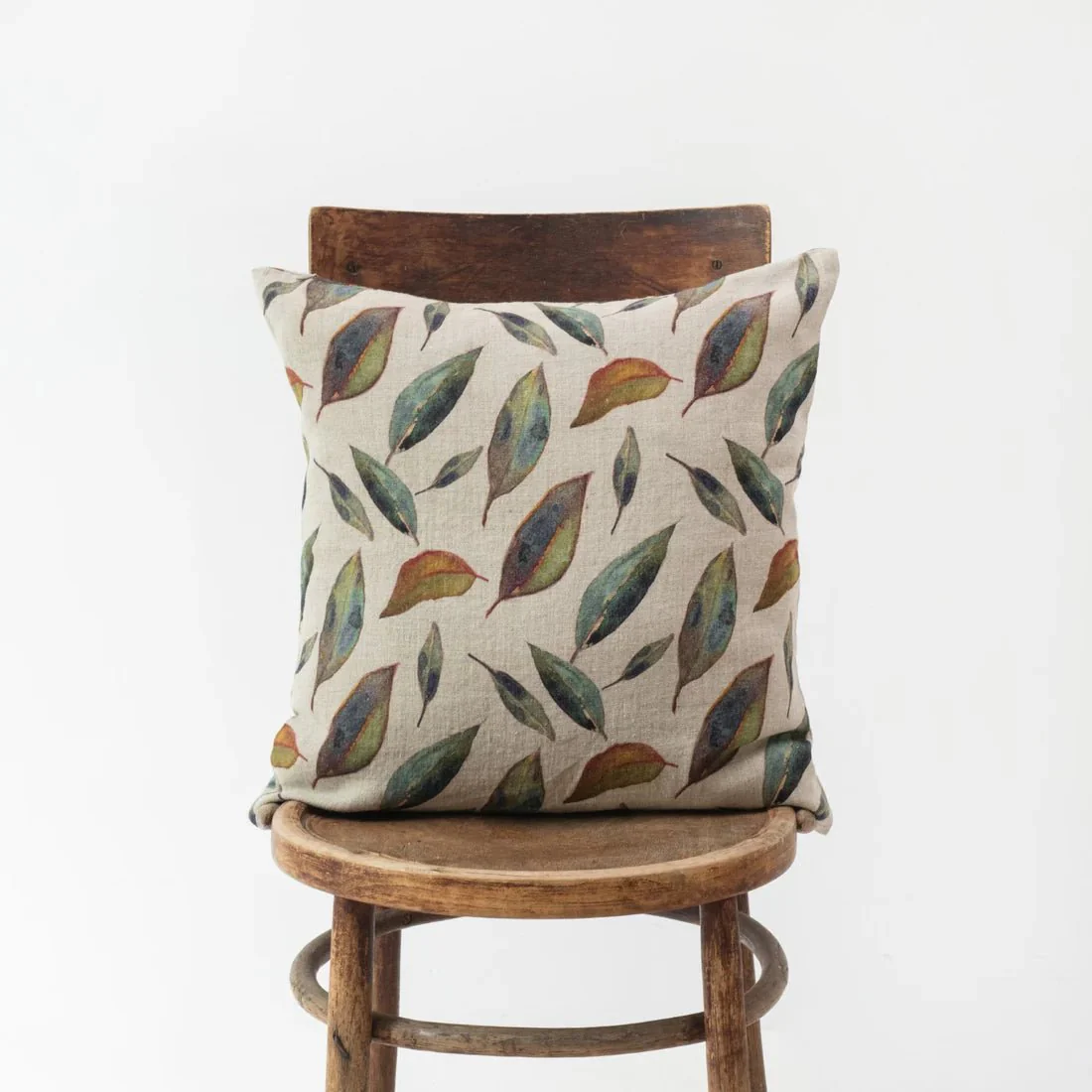 Golden Fall on Natural Linen Cushion Cover