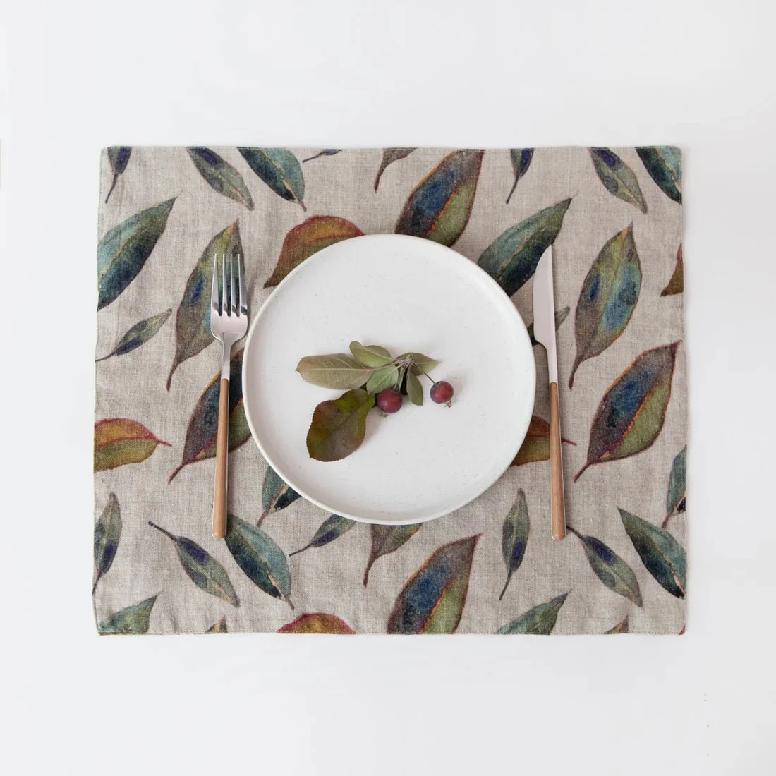 Golden Fall on Natural Linen Placemat