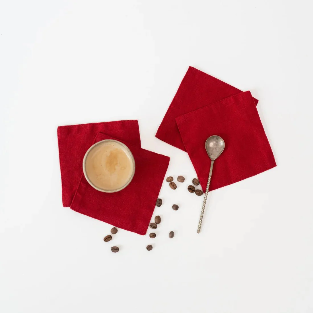 Lava Falls Linen Coasters Set of 4