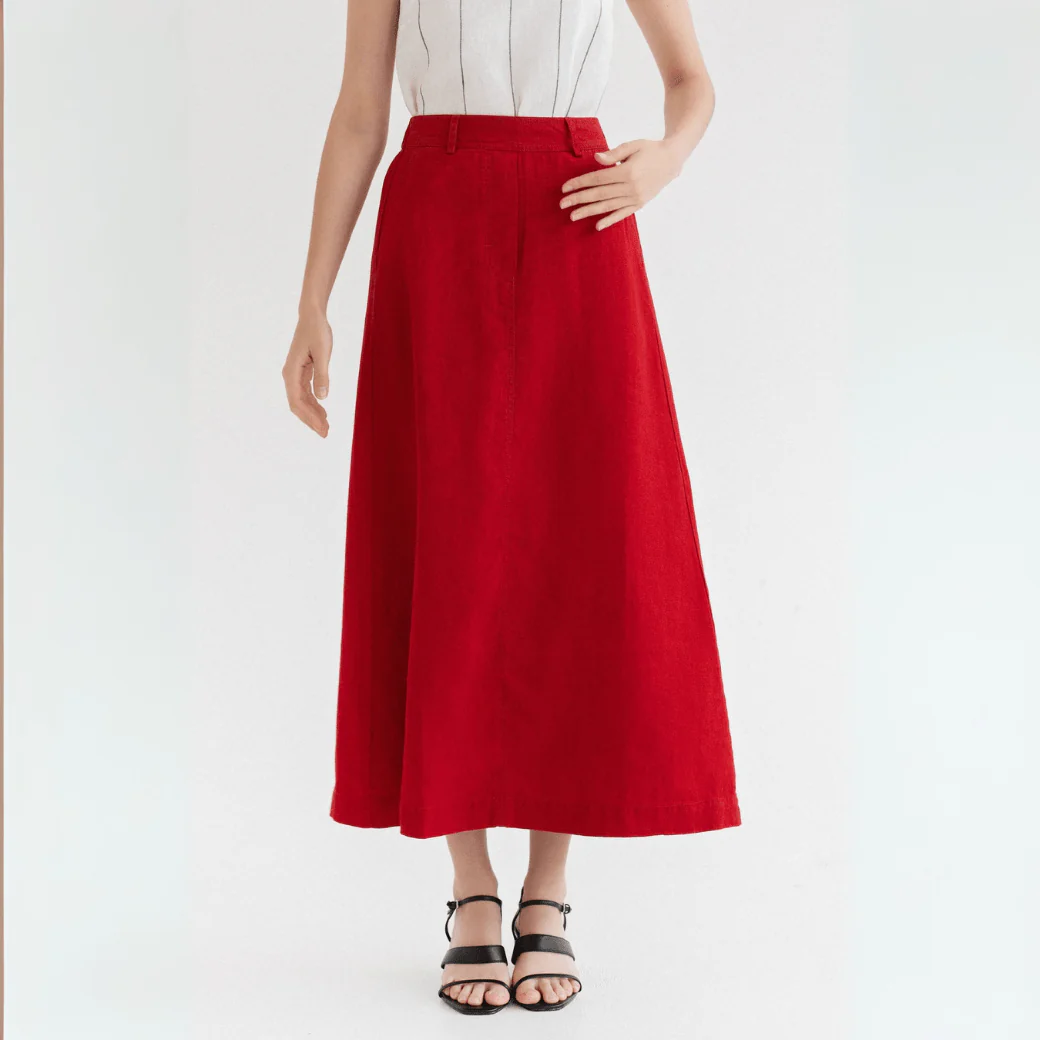 Lava Falls Linen Gardenia Skirt