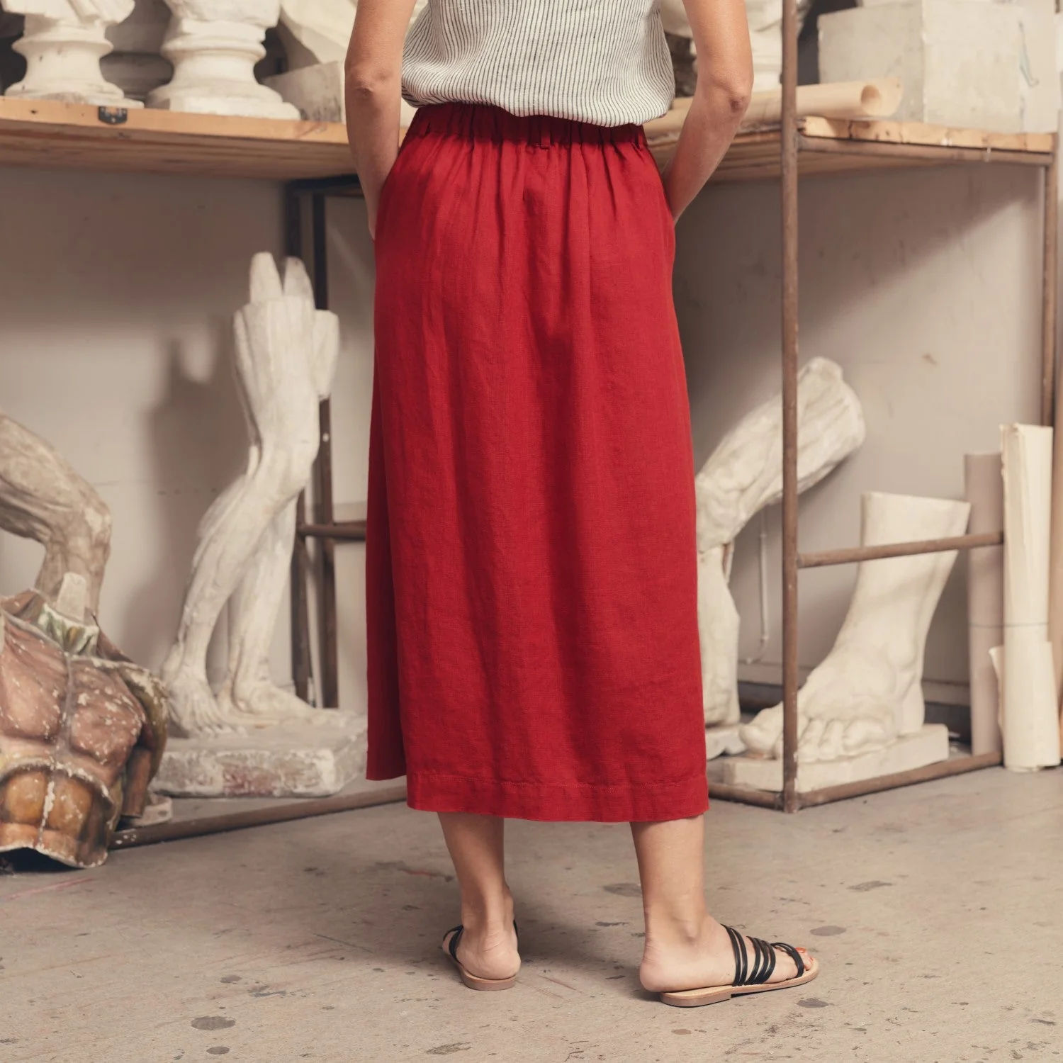 Lava Falls Linen Gardenia Skirt - Image 3