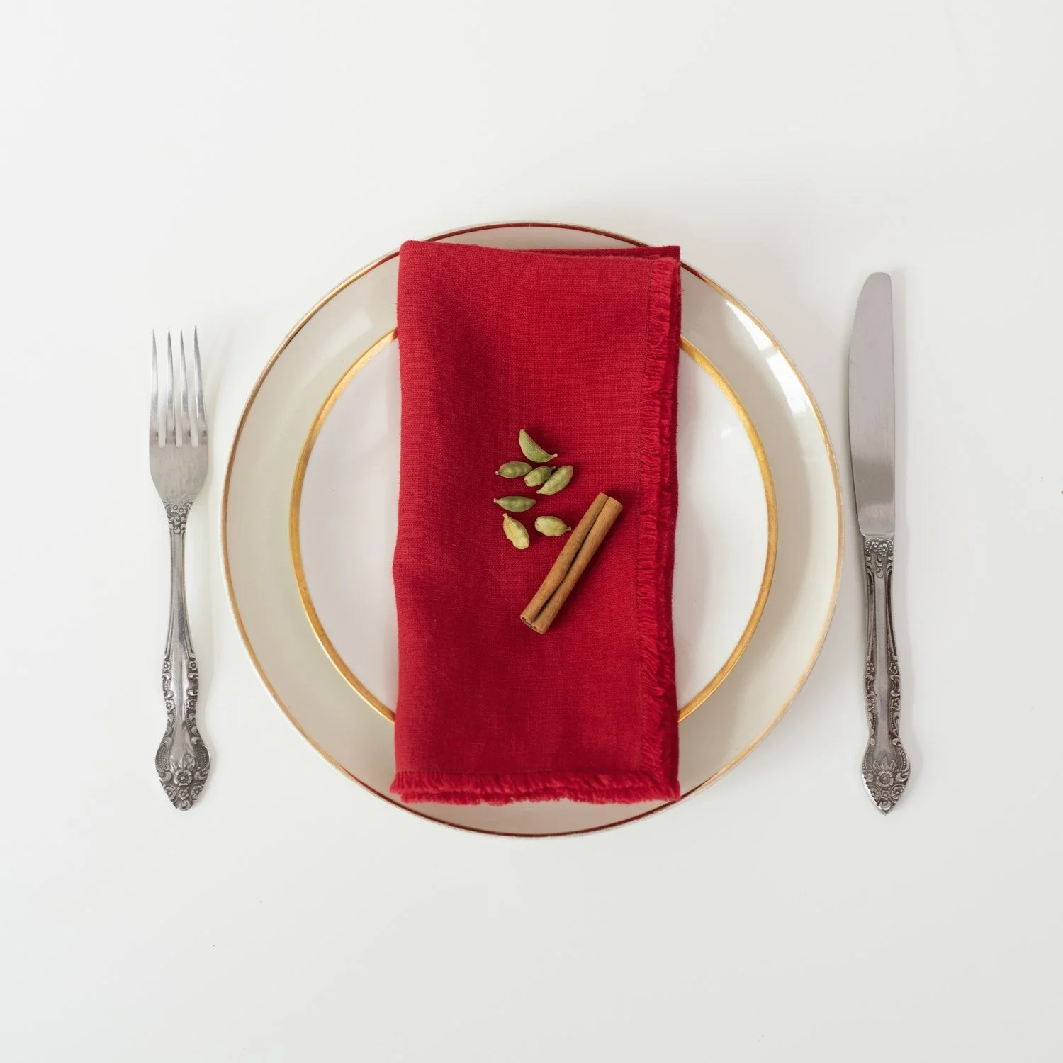 Lava Falls Linen Napkins with Fringes Set of 2