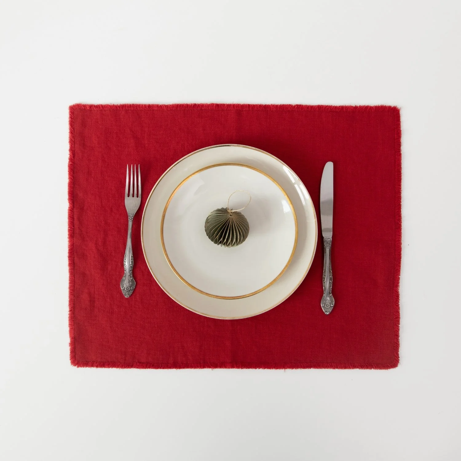 Lava Falls Linen Placemat with Fringes