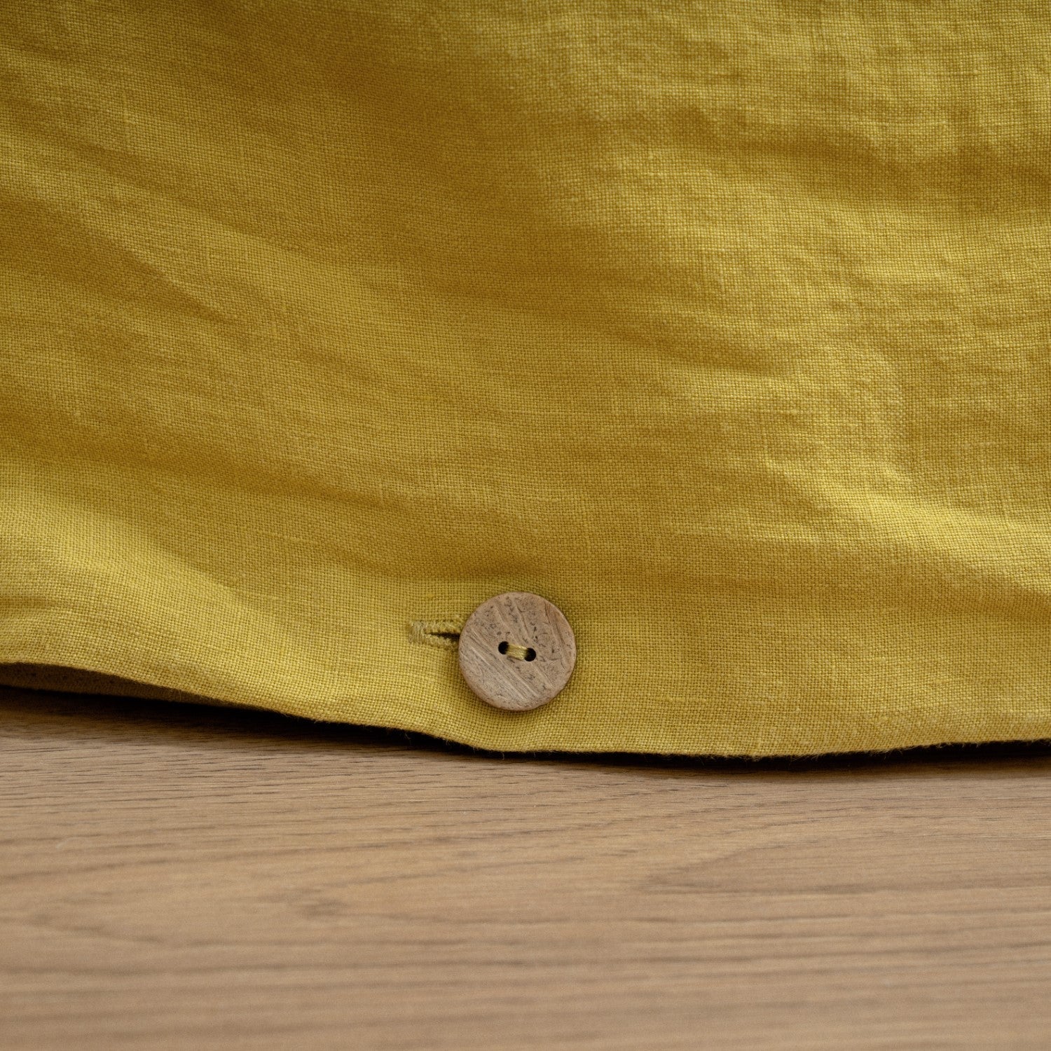 Lemon Curry Linen Duvet Cover - Image 3
