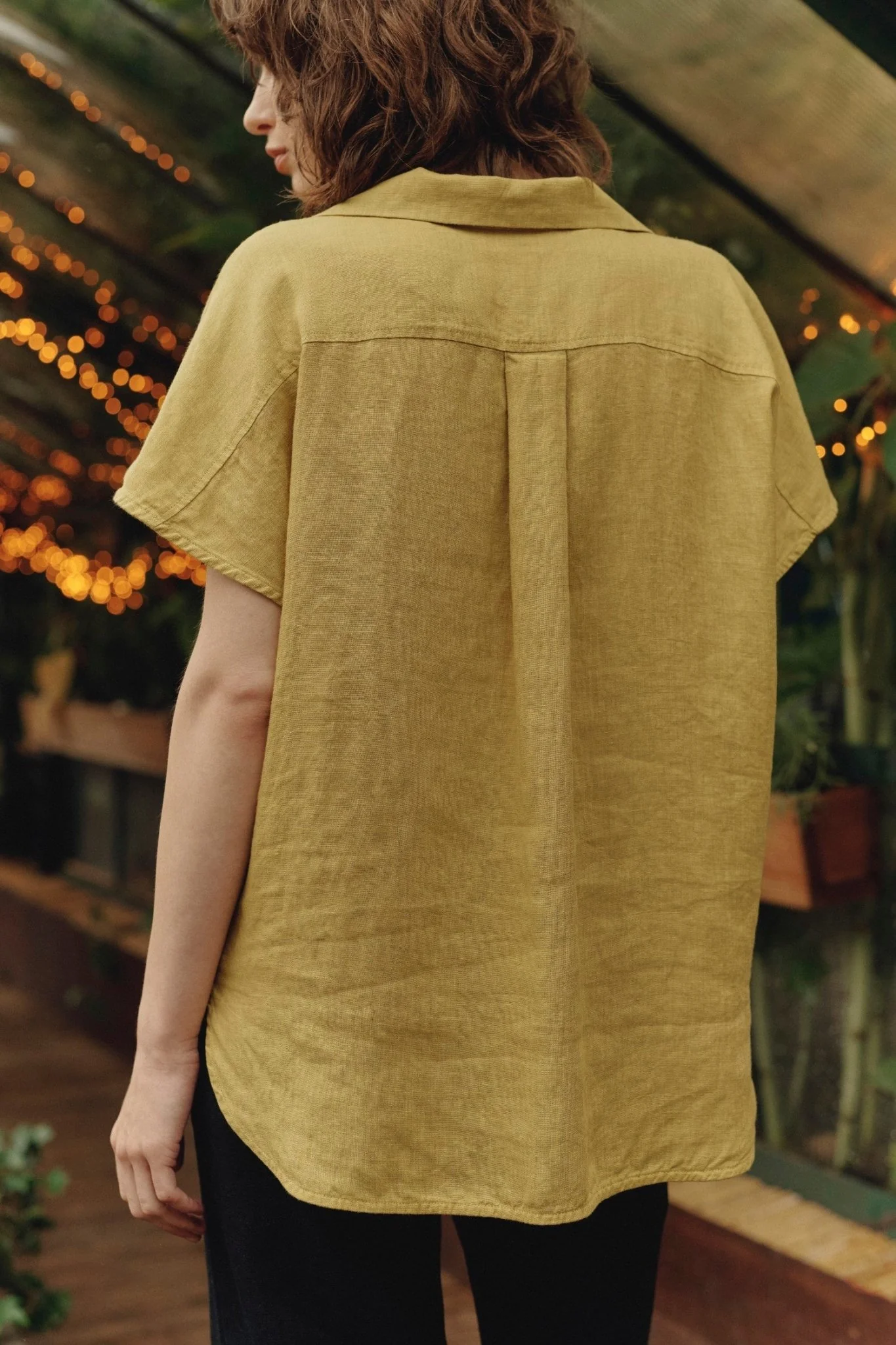 Lemon Curry Linen Melody Shirt - Image 3