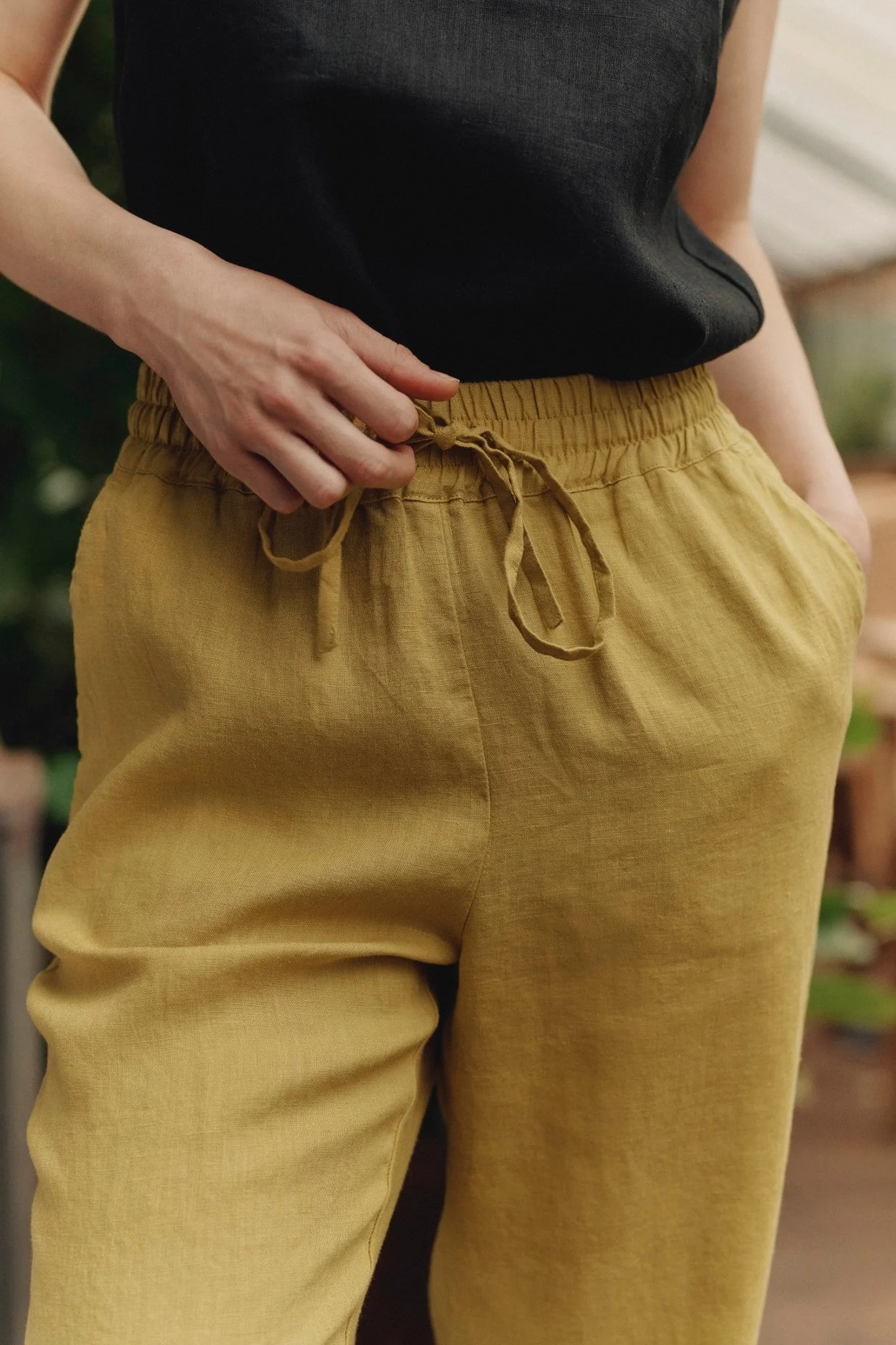 Lemon Curry Linen Octave Trousers - Image 3