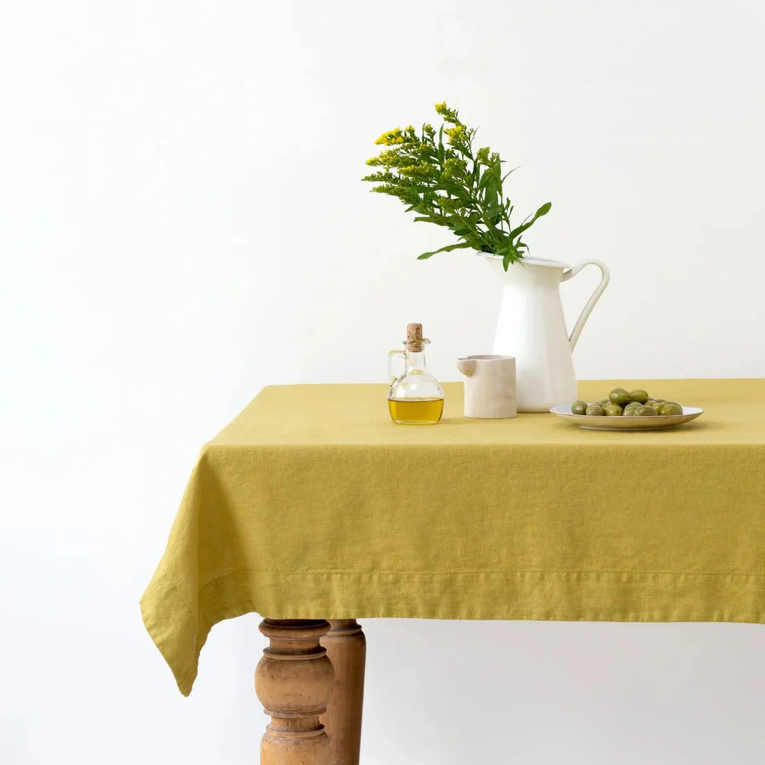 LIMITED EDITION Lemon Curry Linen Tablecloth
