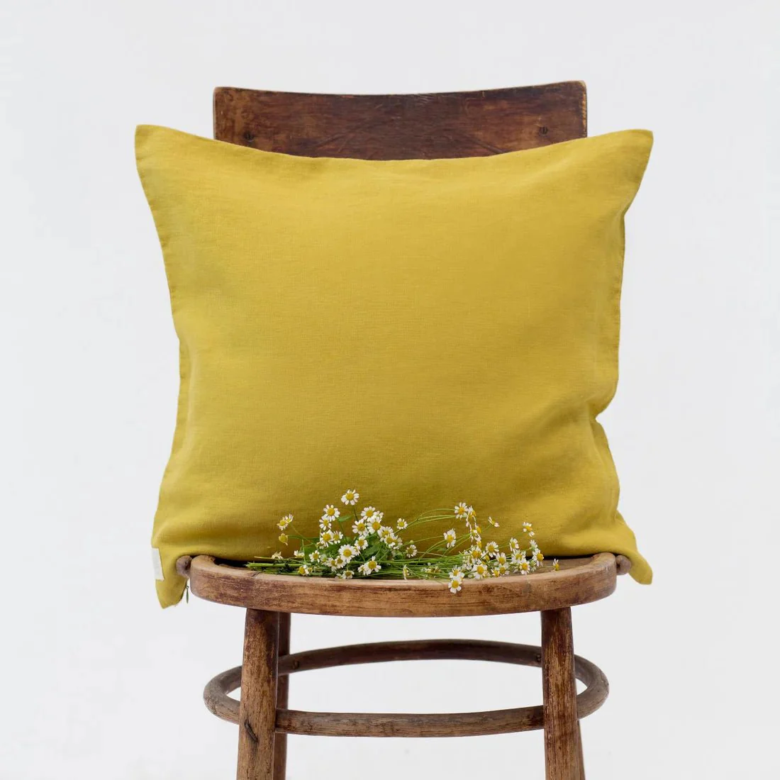 LIMITED EDITION Lemon Curry Linen Cushion Cover