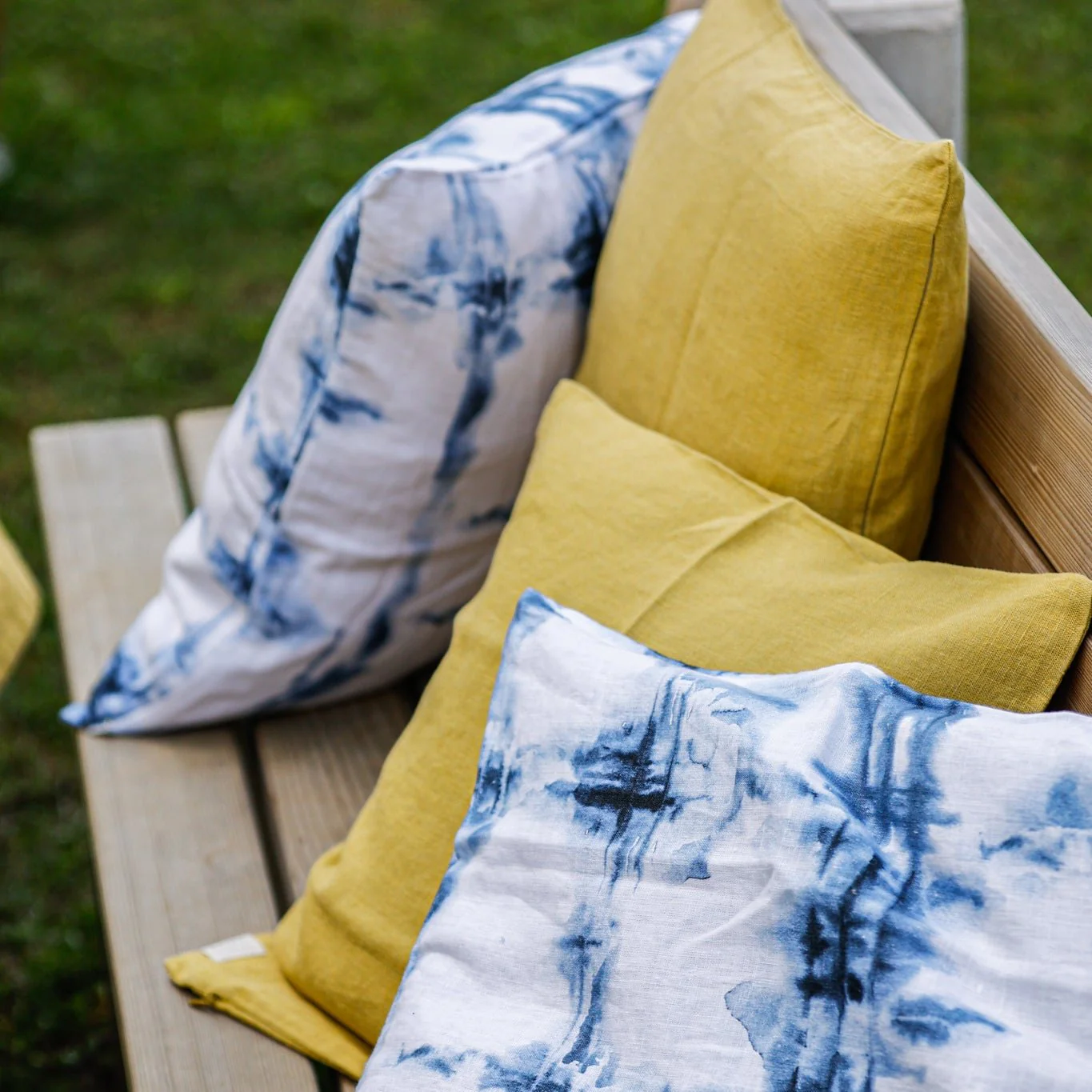 LIMITED EDITION Lemon Curry Linen Cushion Cover - Image 2
