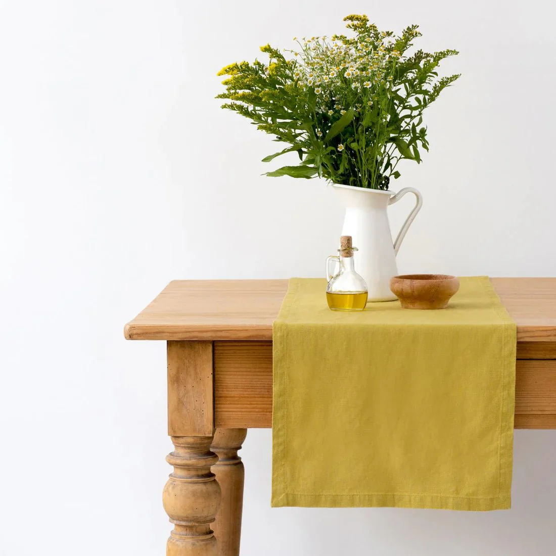 LIMITED EDITION Lemon Curry Linen Table Runner