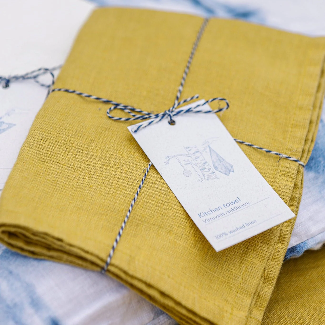 LIMITED EDITION Lemon Curry Linen Kitchen Towel - Image 2