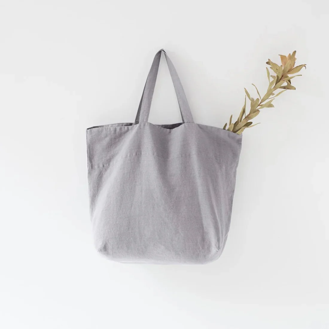 Light Grey Linen Big Bag