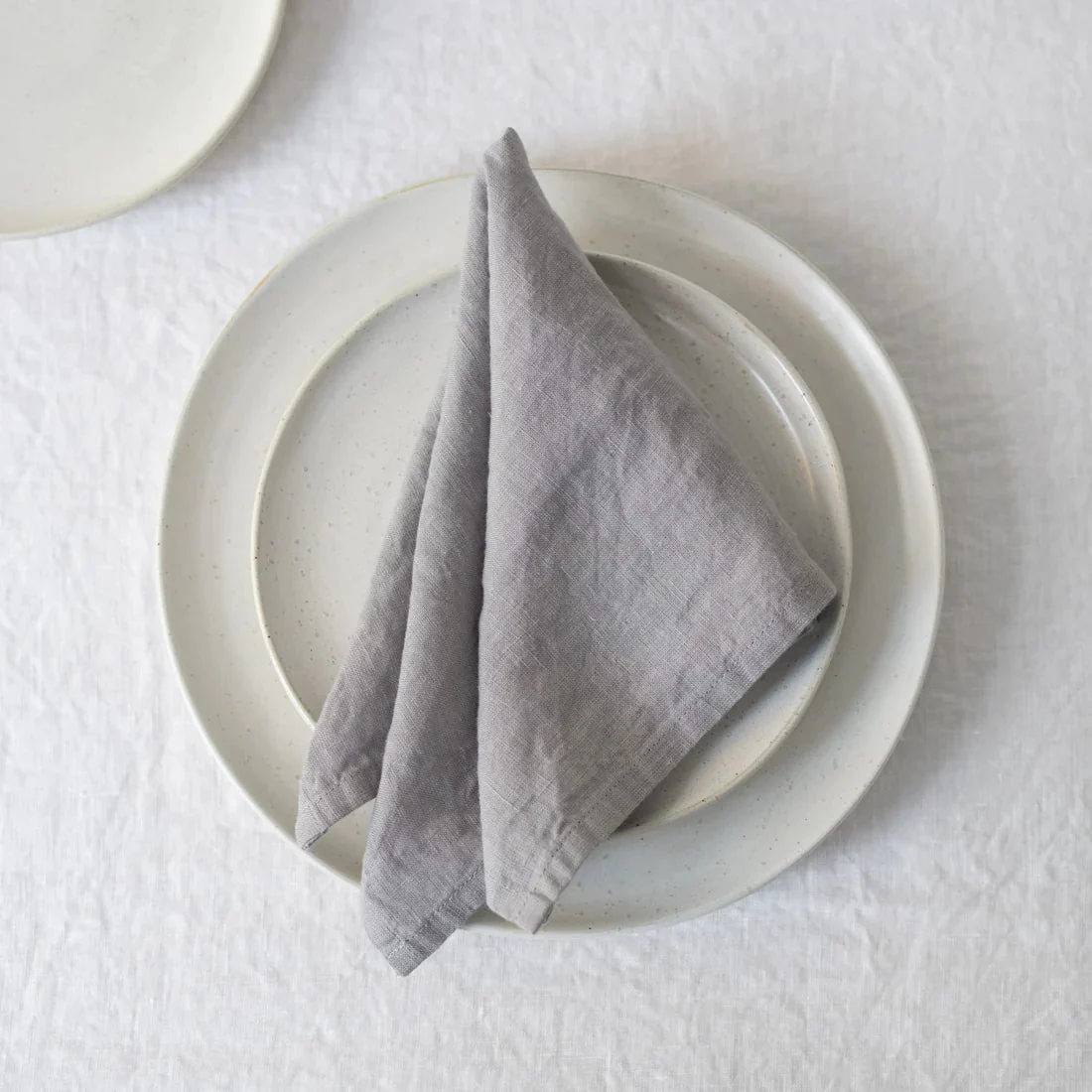 Light Grey Lightweight Linen Napkins Set of 2
