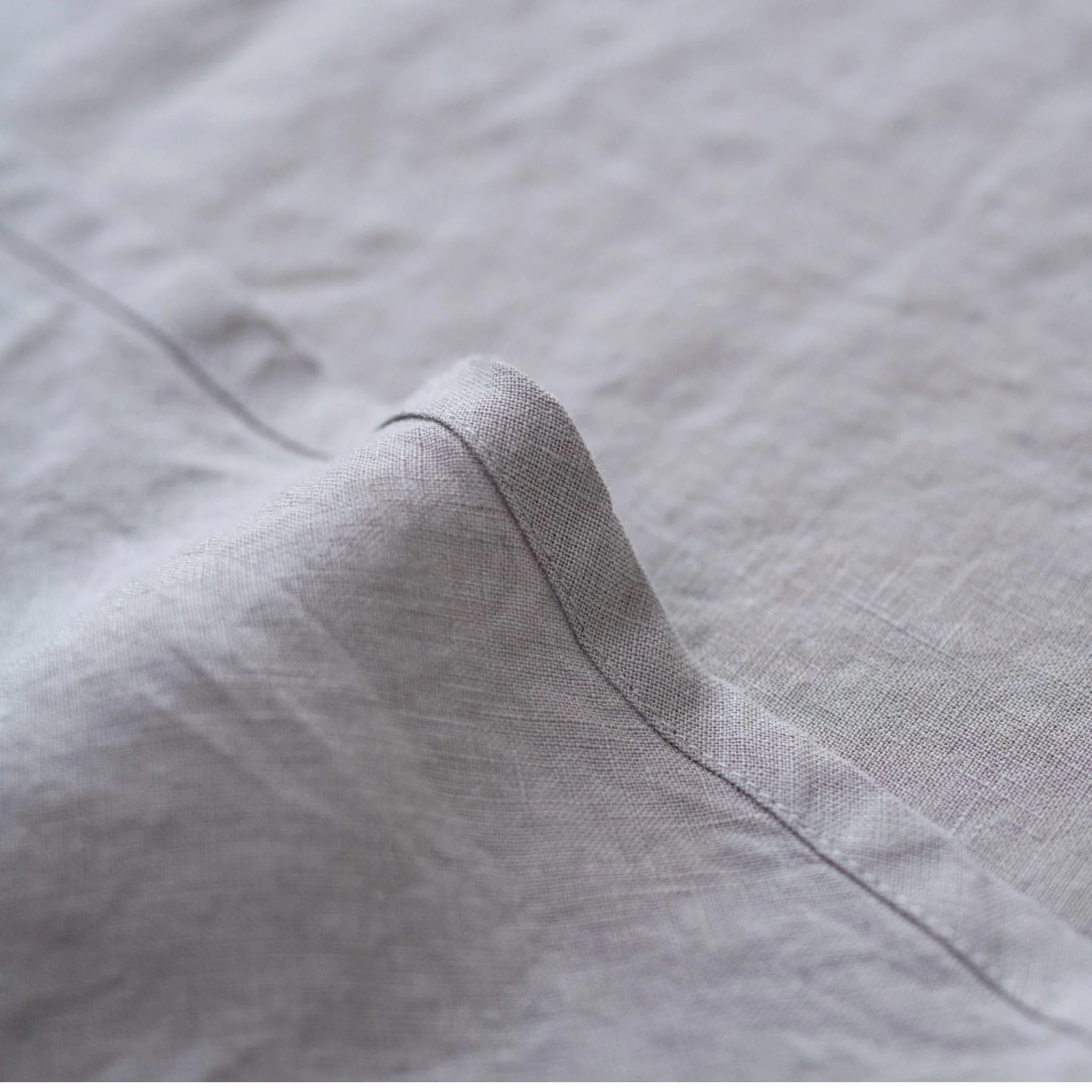 Light Grey Lightweight Linen Round Tablecloth - Image 4