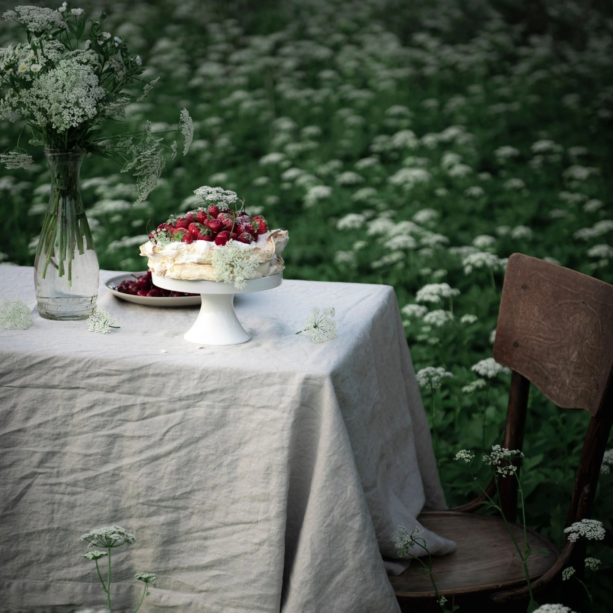 Light Grey Lightweight Linen Tablecloth - Image 2