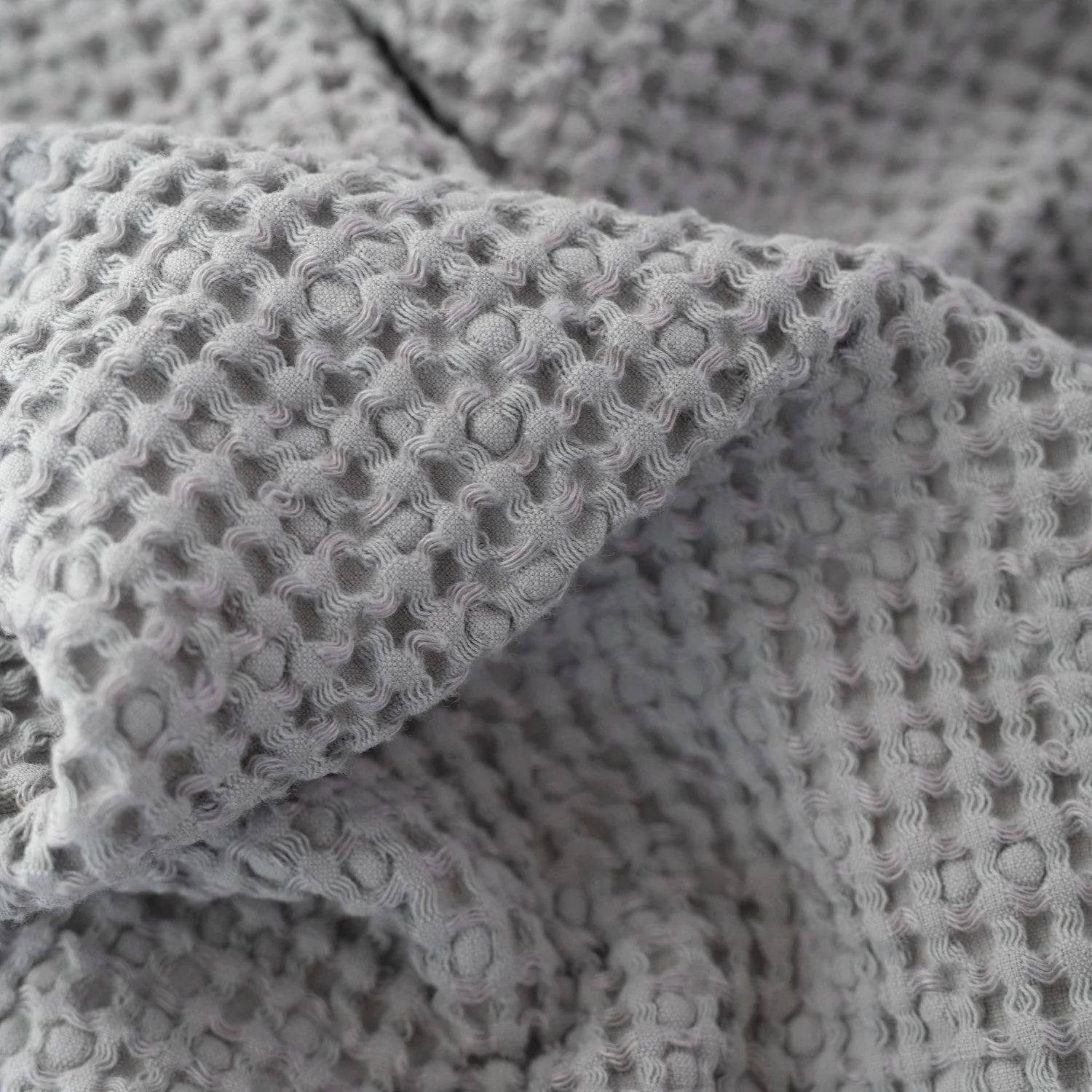 Light Grey Linen & Cotton Honeycomb Waffle Towel - Image 4