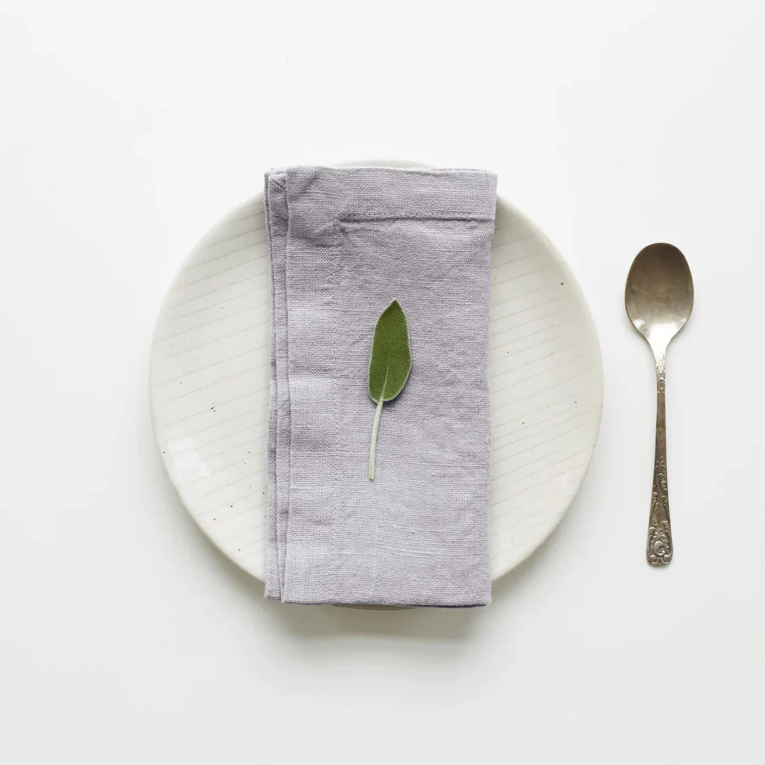 Light Grey Linen Napkins Set of 2
