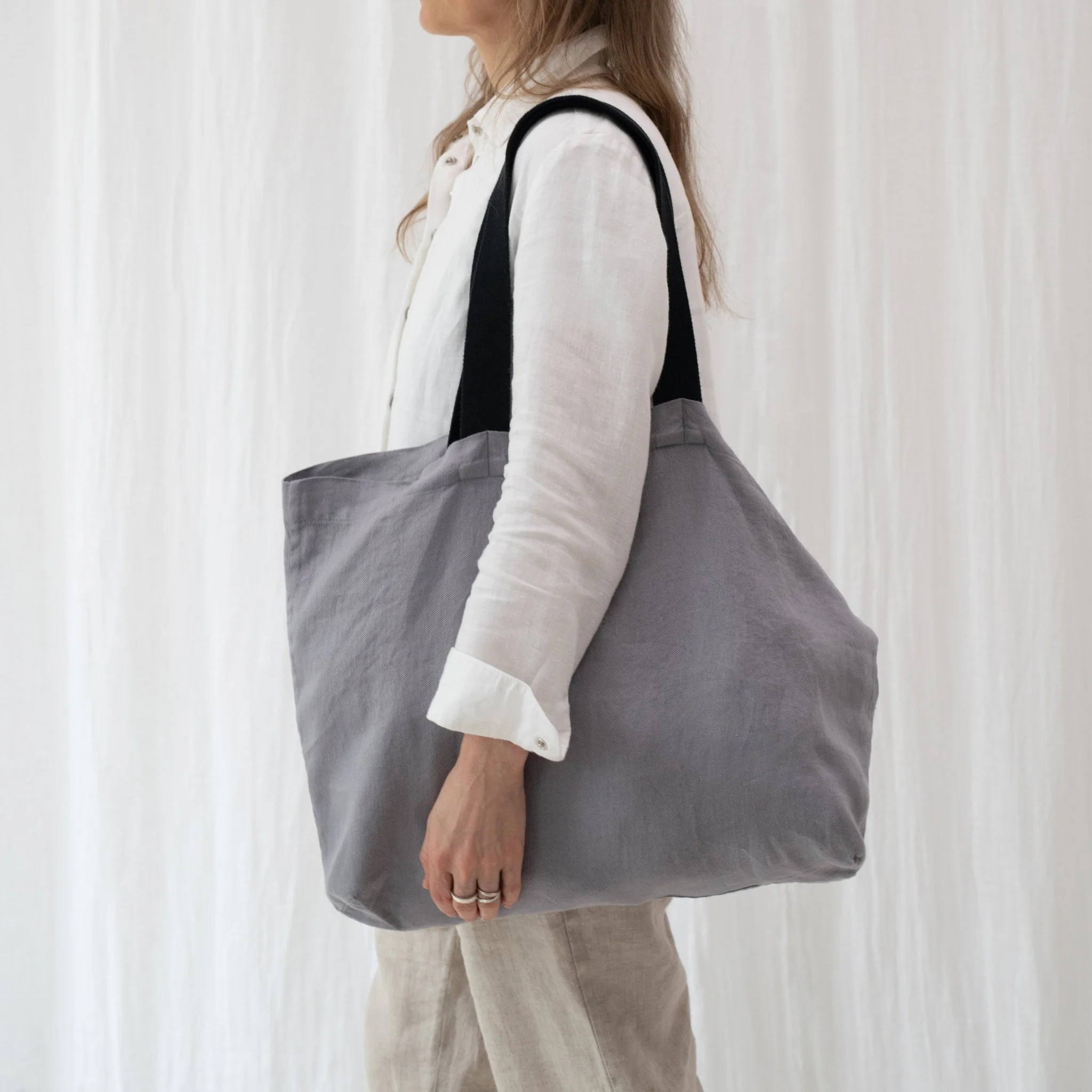 LIMITED EDITION Linen Tales Ash Twill Linen Shoulder Bag