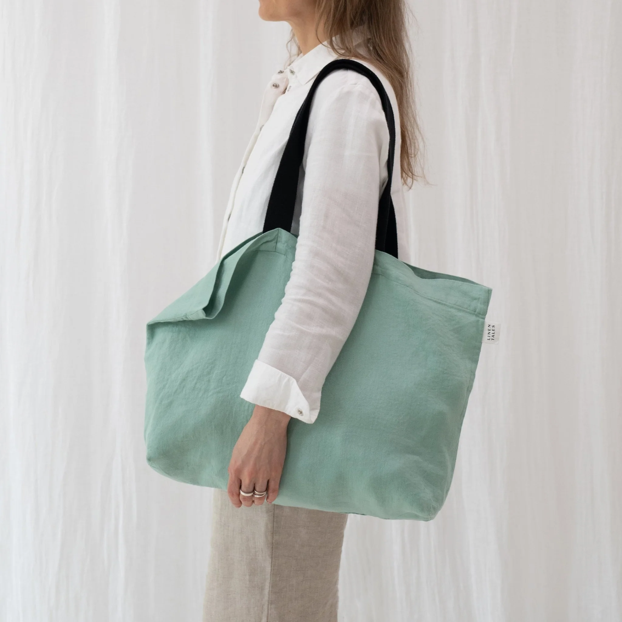 LIMITED EDITION Linen Tales Lichen Twill Linen Shoulder Bag
